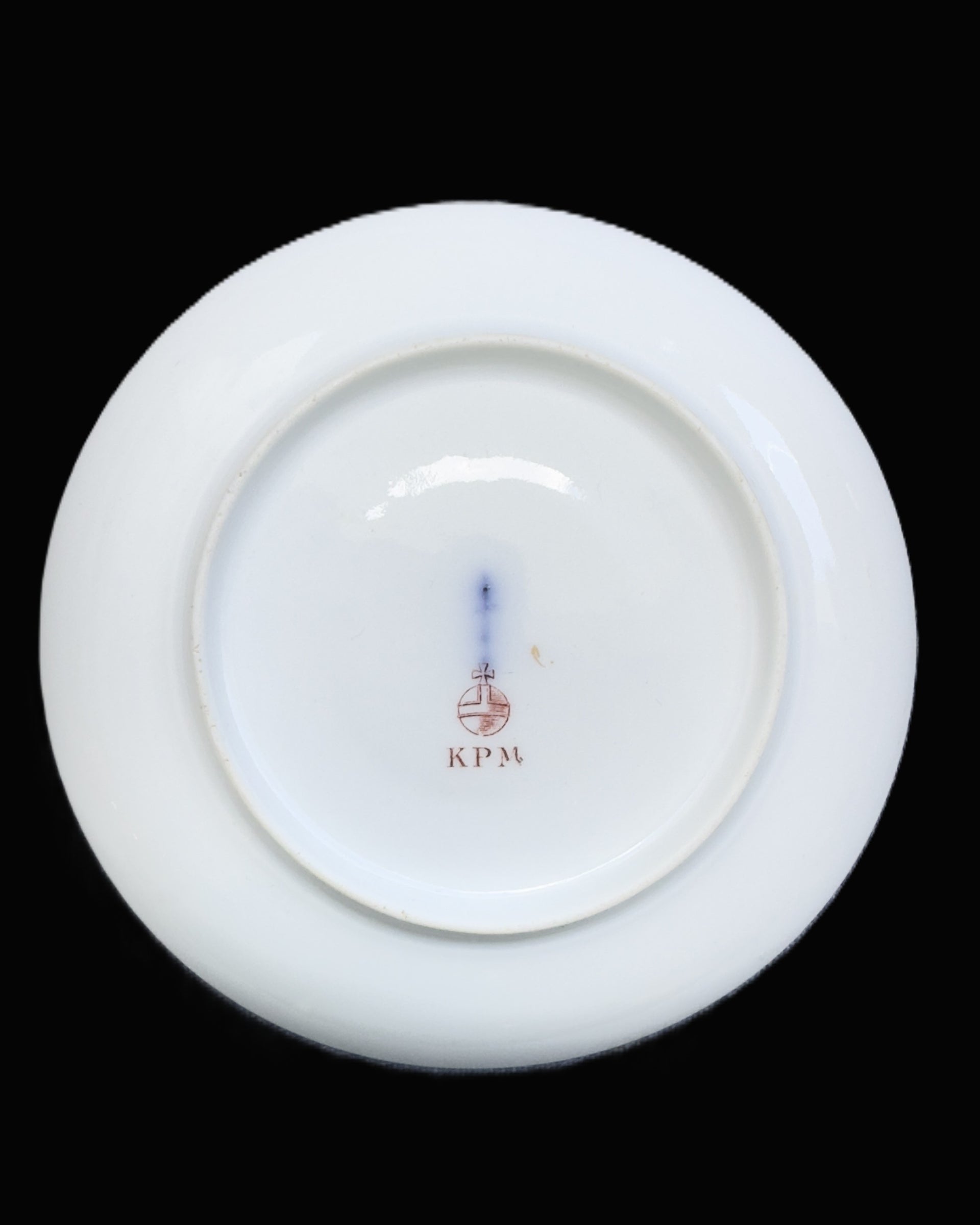 Imperial KPM Berlin Porcelain Demitasse Saucer Pink Rose Gold Trim Scepter