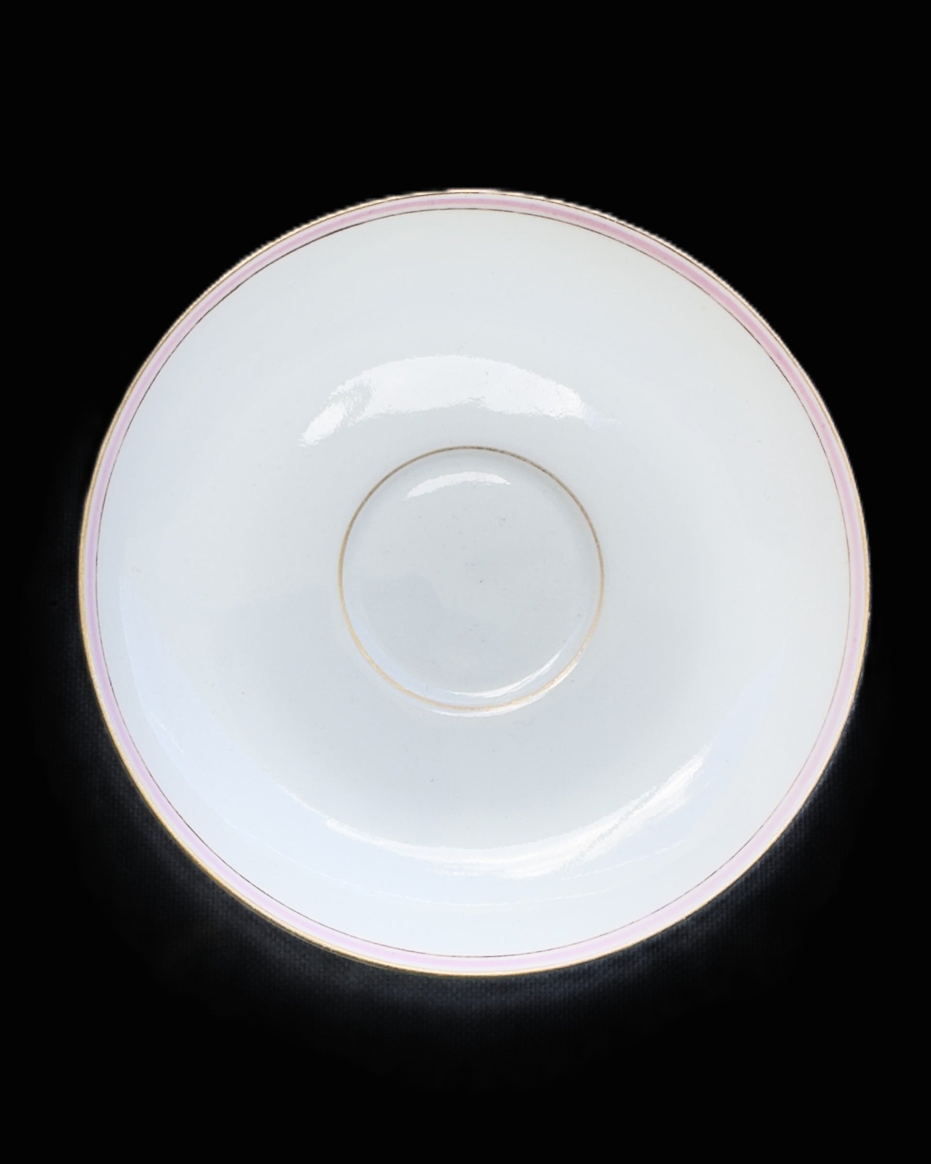 Imperial KPM Berlin Porcelain Demitasse Saucer Pink Rose Gold Trim Scepter