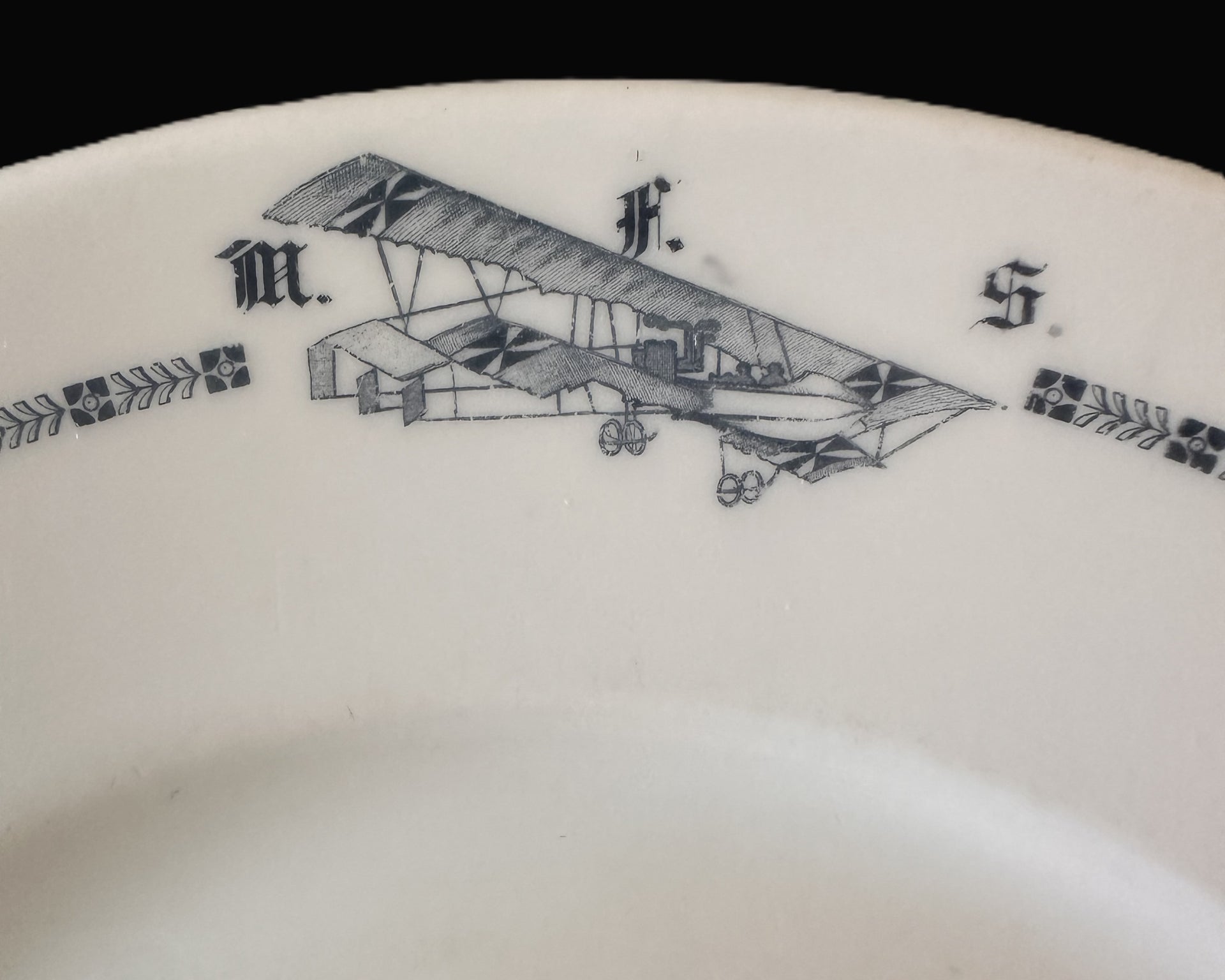WWI German Aviation Mess Hall Dinner Plate – Rosenthal Porcelain, Franz Kreski Bromberg Vendor Mark