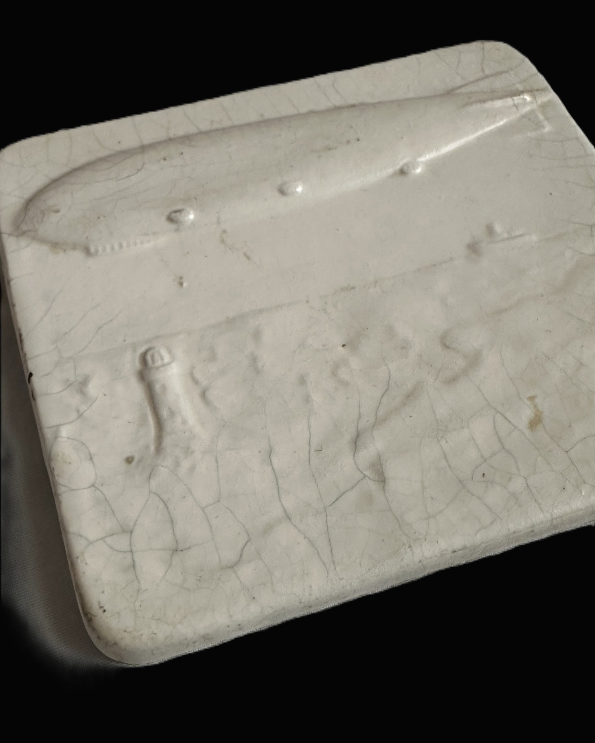 German Zeppelin Relief Ceramic Plaque by Plastol, Early 20th Century