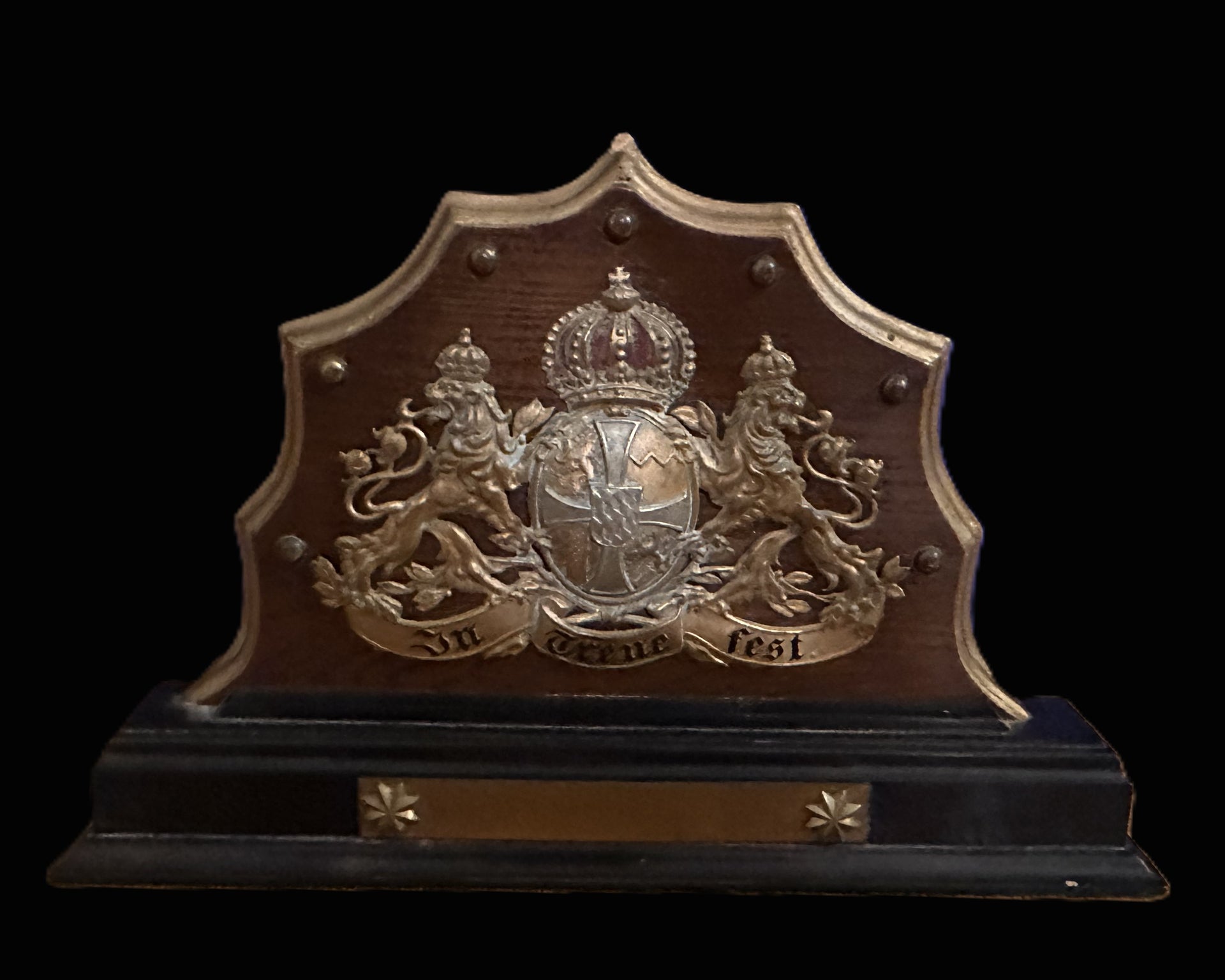 Bavarian Pickelhaube Wappen Desk Plaque “Ludwig III König von Bayern”