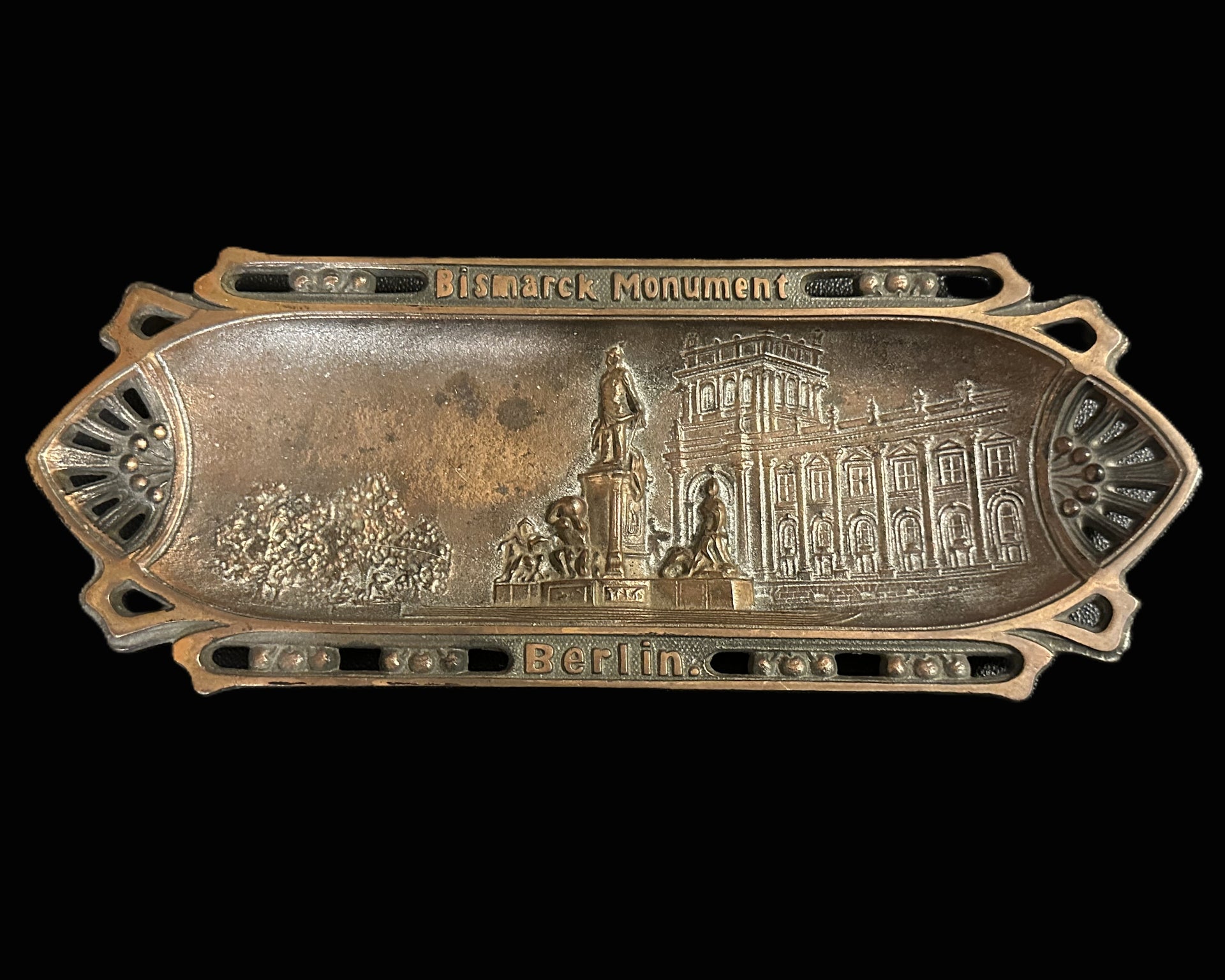 Berlin Bismarck Monument Souvenir Metal Desk Tray c.1901-1914