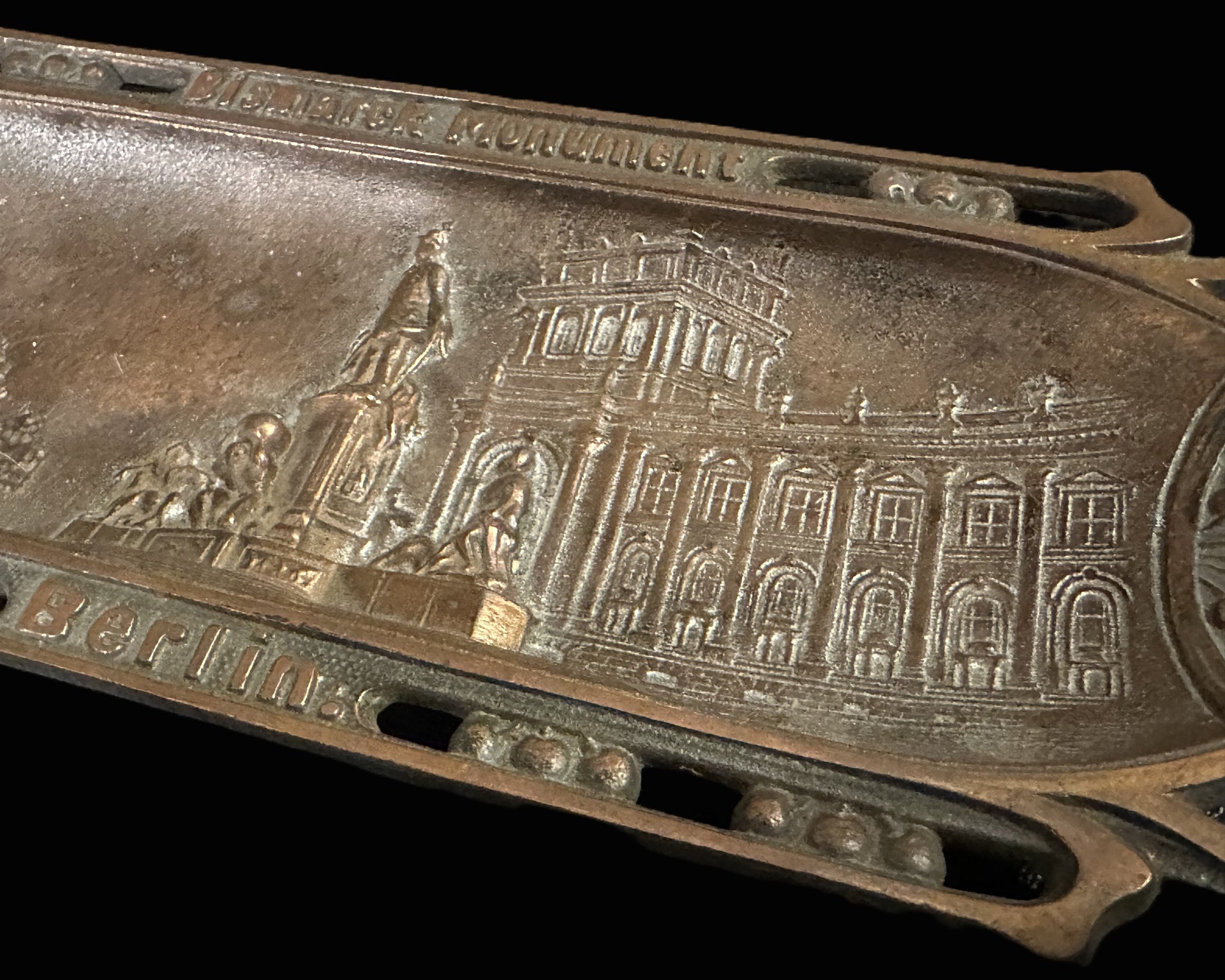 Berlin Bismarck Monument Souvenir Metal Desk Tray c.1901-1914
