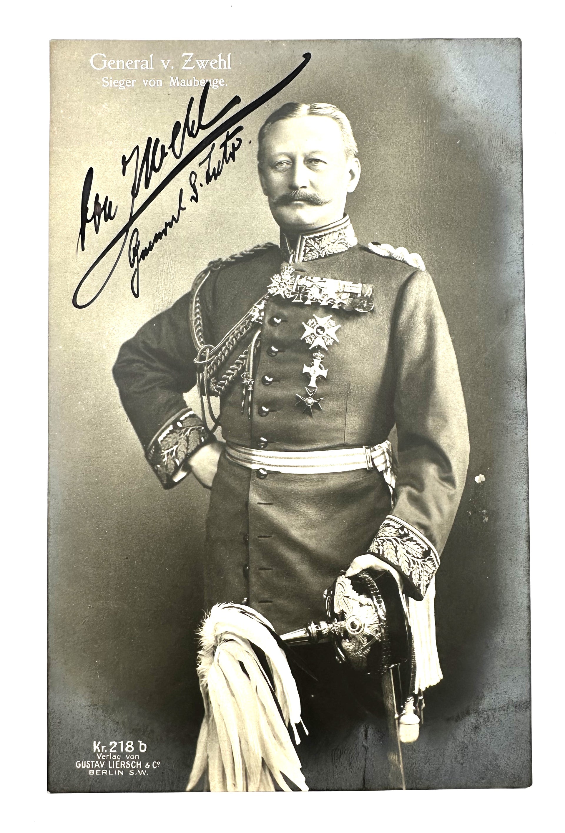 Autographed Postcard - General v. Zwehl - Derrittmeister Militaria Group