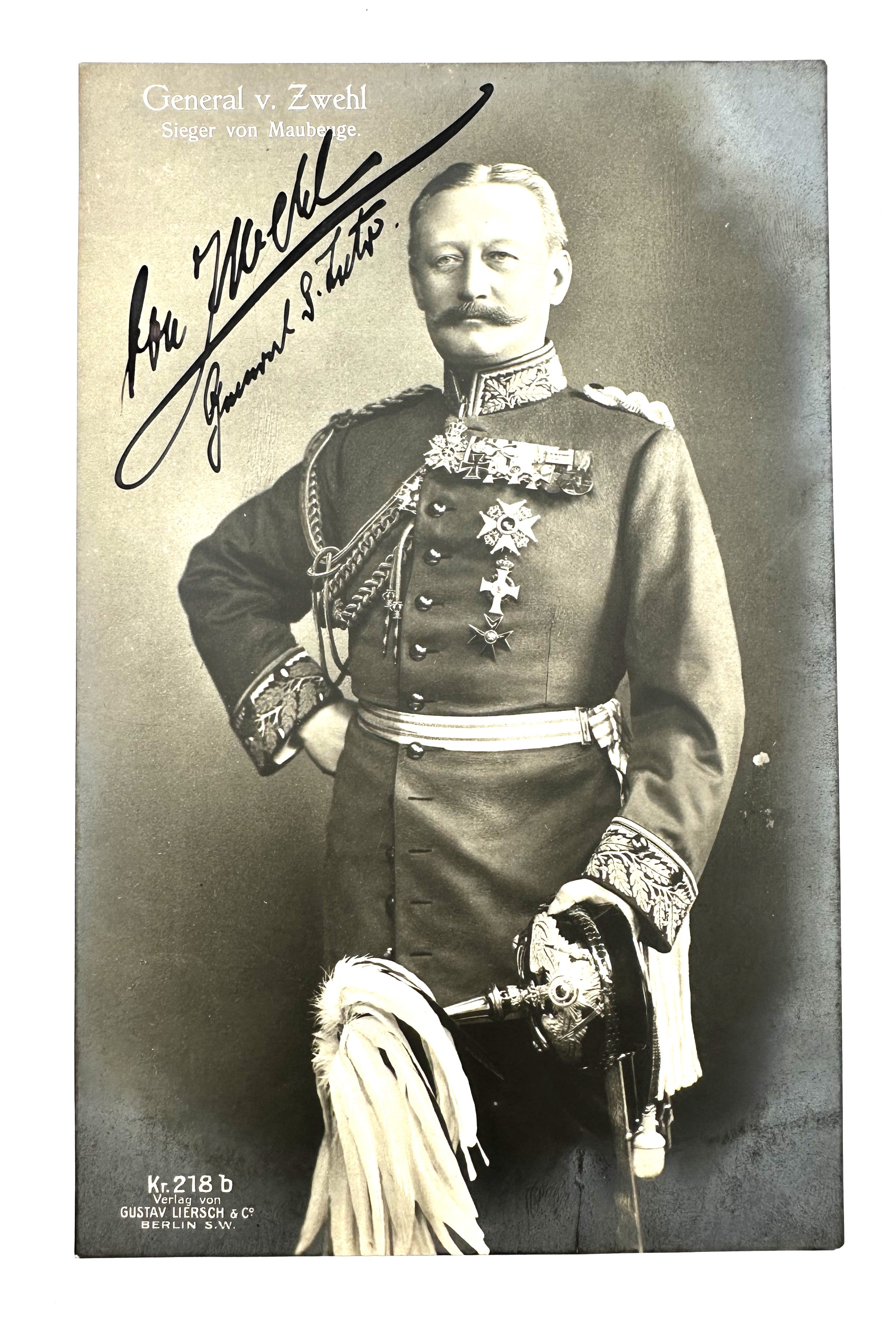 Autographed Postcard - General v. Zwehl - Derrittmeister Militaria Group