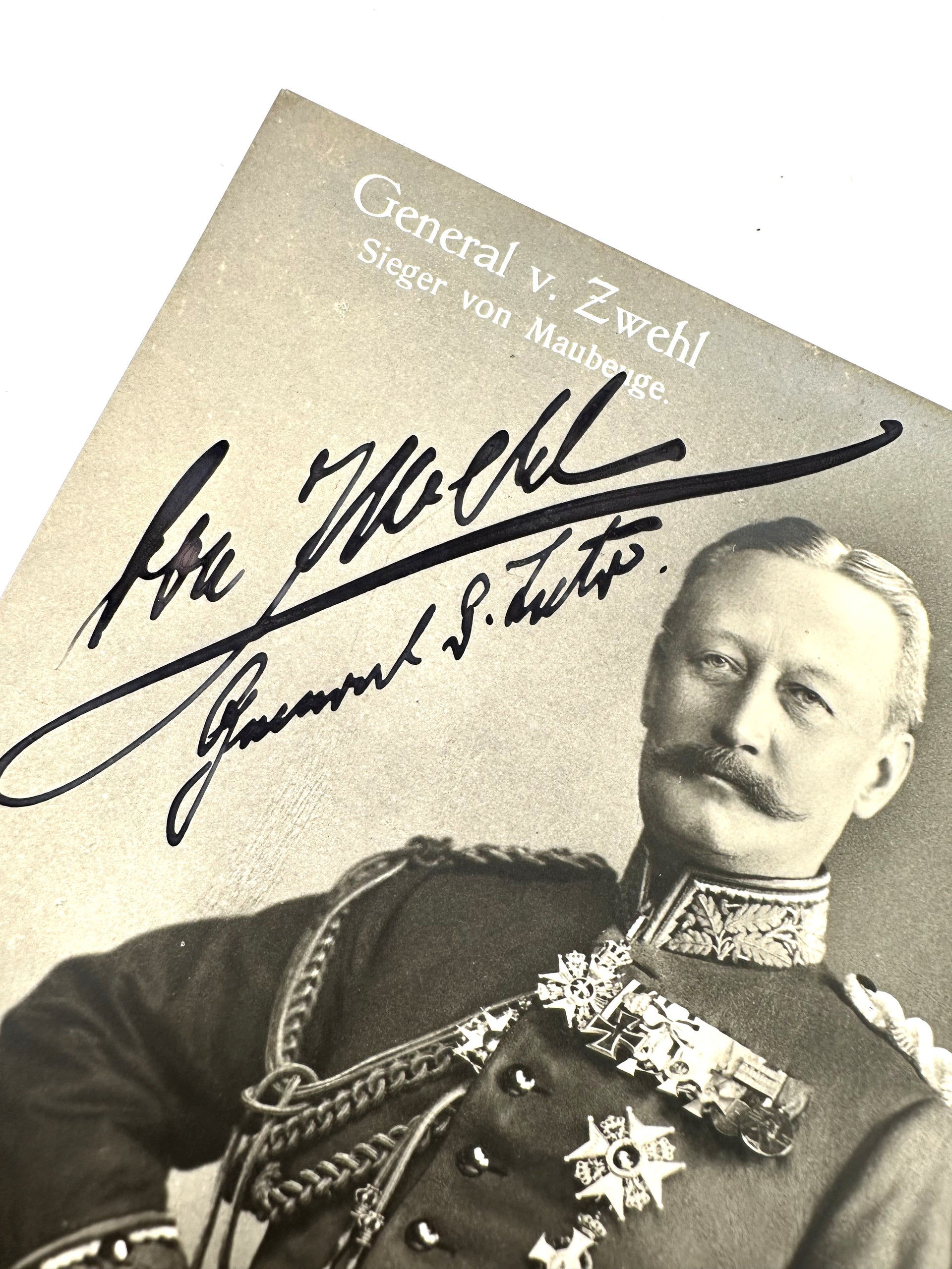Autographed Postcard - General v. Zwehl - Derrittmeister Militaria Group