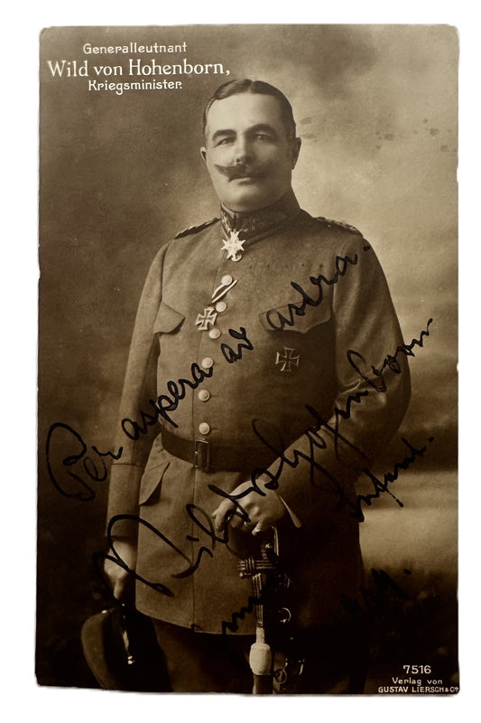 Autographed Postcard of Generalleutnant - Kriegsminister Wild von Hohenborn