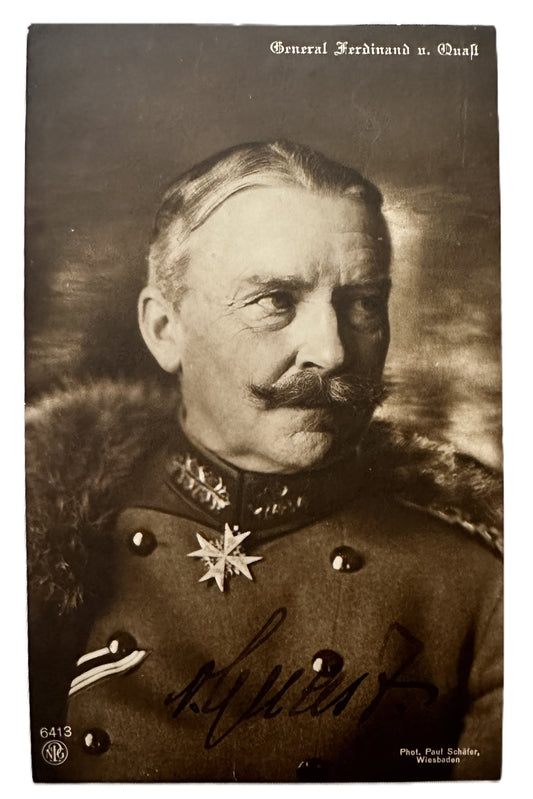 Autographed Postcard of General der Infanterie Ferdinand von Quast