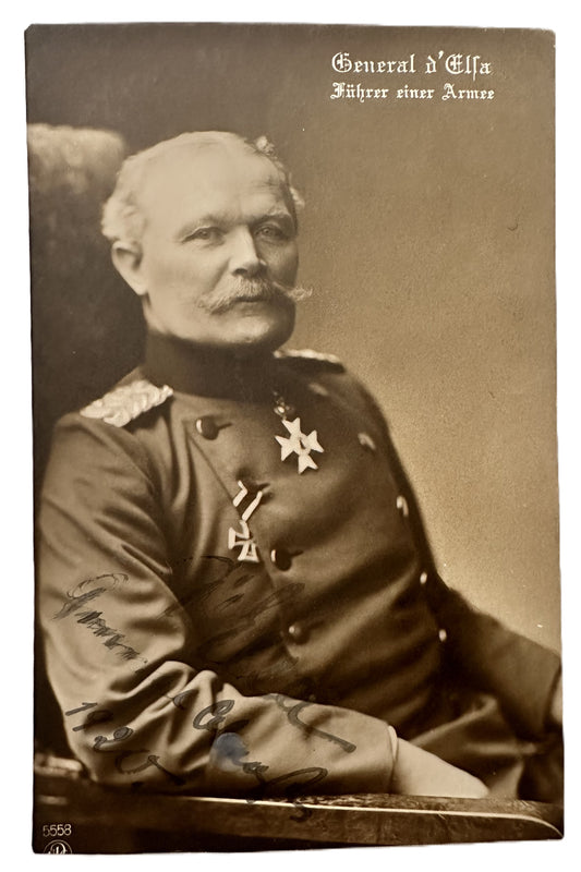 Double Autographed Postcard of General der Infanterie Karl Ludwig d’Elsa