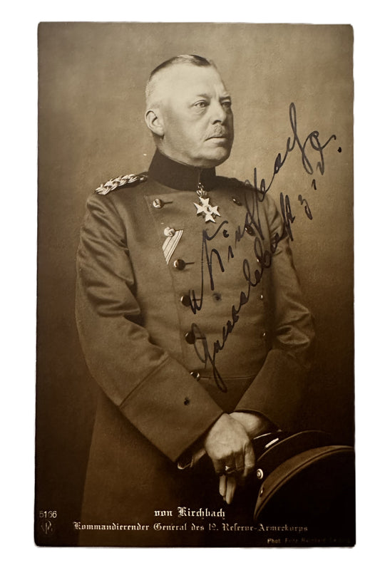 Autographed Postcard of Rudolph Bodo Hans von Kirbach - Pour le Mérite Winner - Saxony