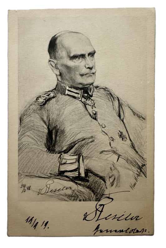 Autographed Postcard of General von Reiser - Orden Pour le Mérite