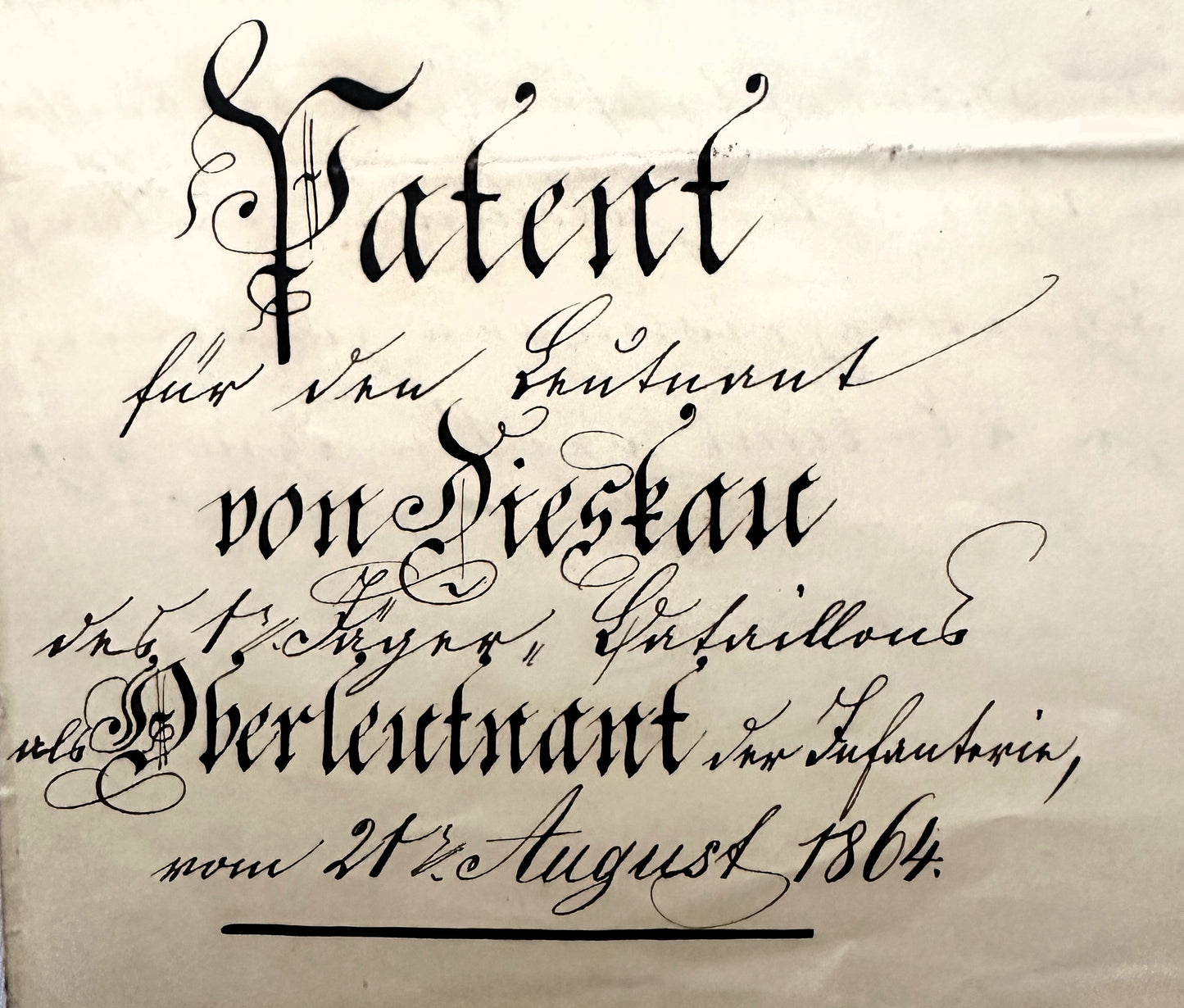 Officer’s Patent Signed by König Johann – Saxony