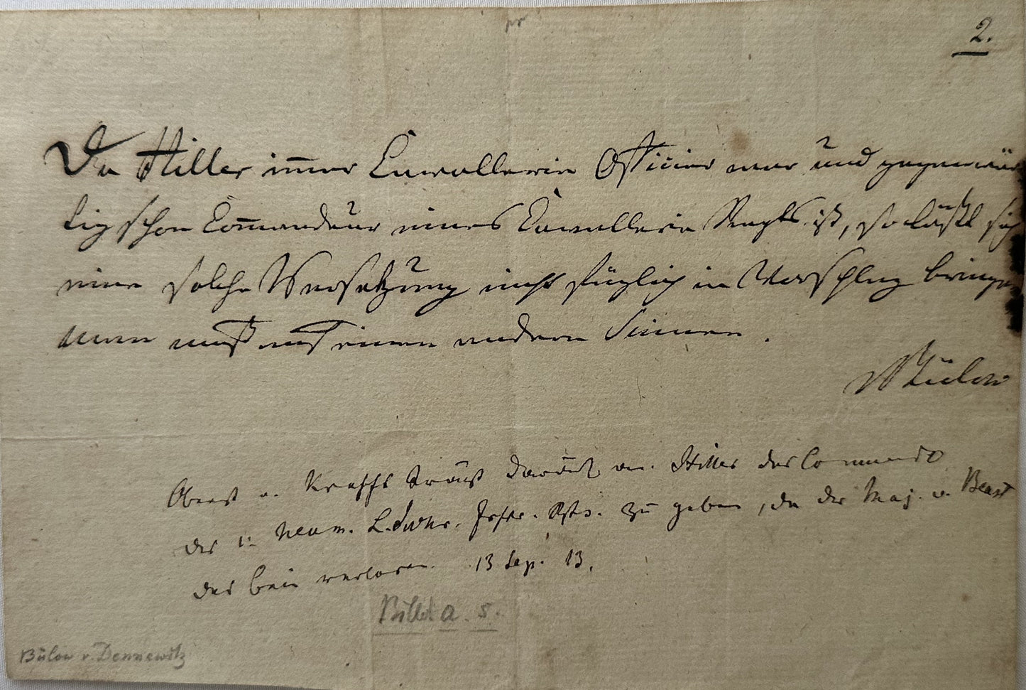 Prussian Autographed Letter - Generalfeldmarschall Karl Friedrich von Steinmetz