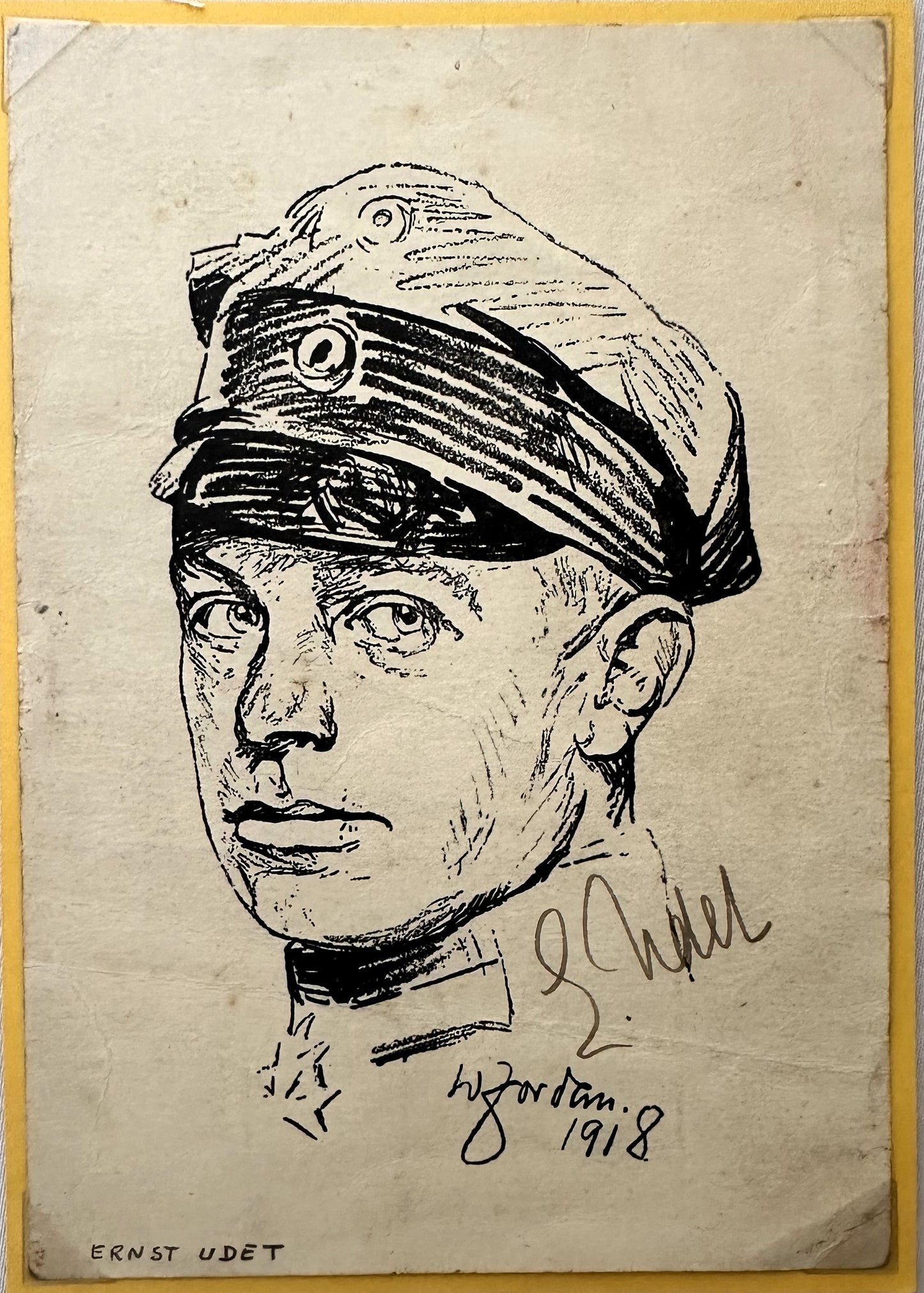 Oversized Autographed WW I Ace and WW II Luftwaffe General Ernst Udet Postcard