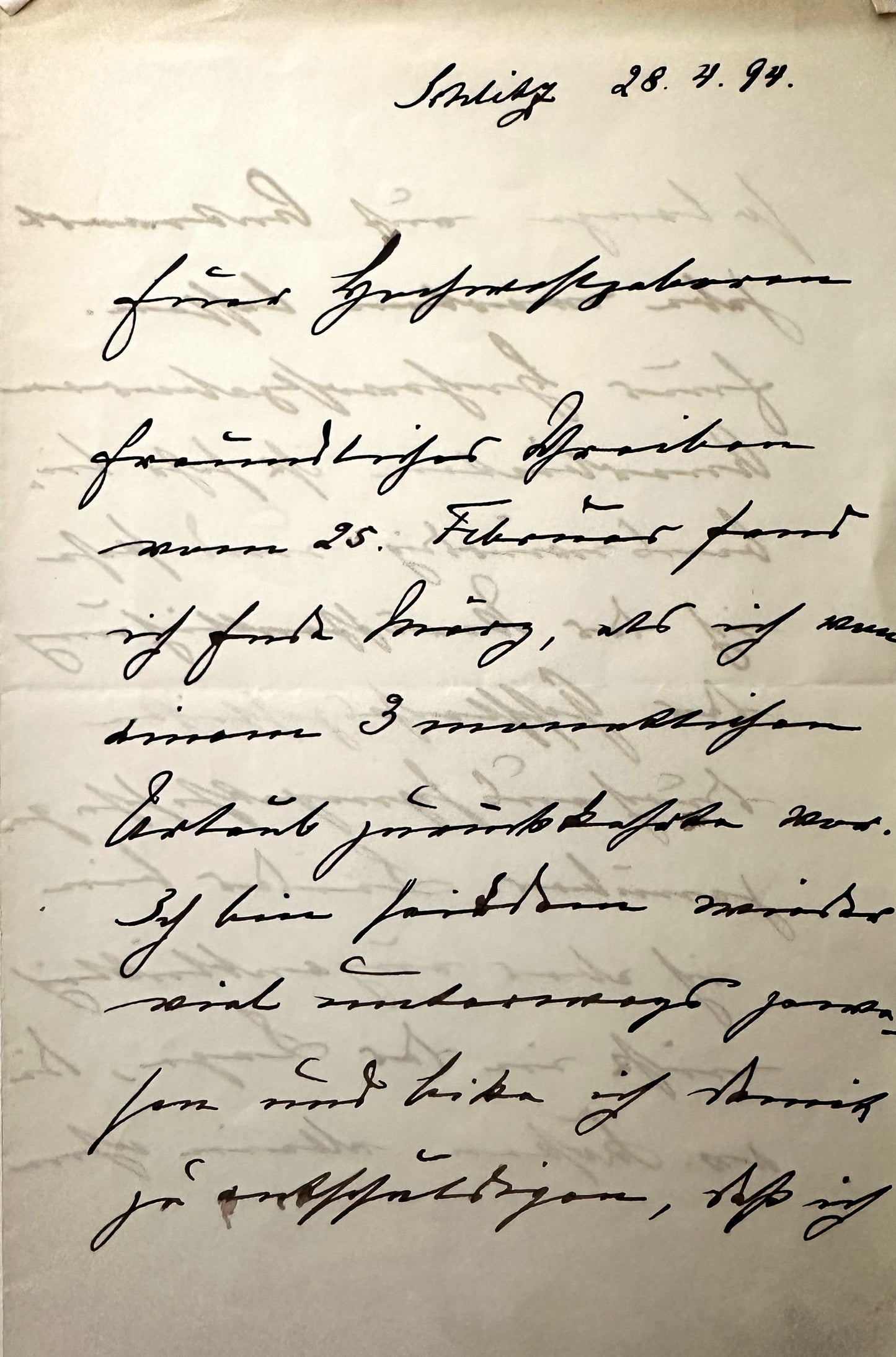 Autographed Letter from Count Dietrich von Hülsen-Haeseler