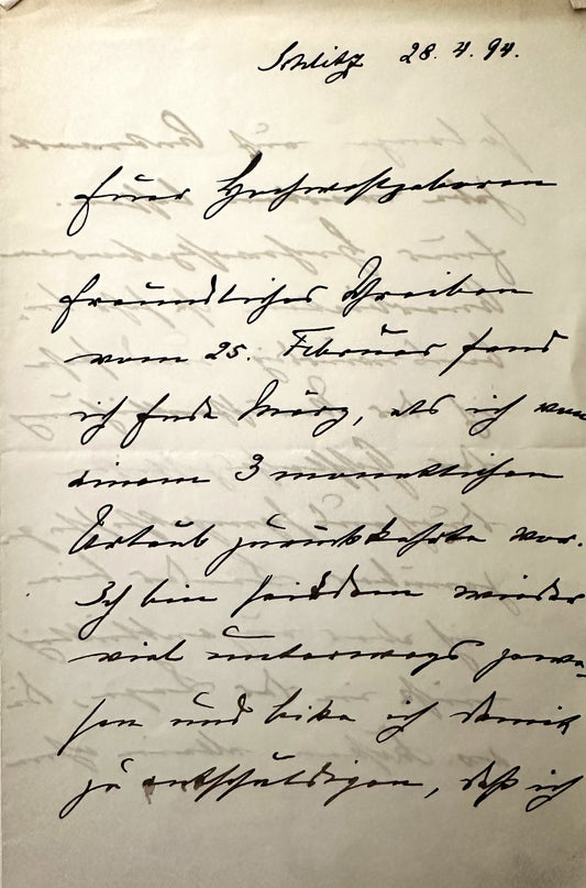 Autographed Letter from Count Dietrich von Hülsen-Haeseler