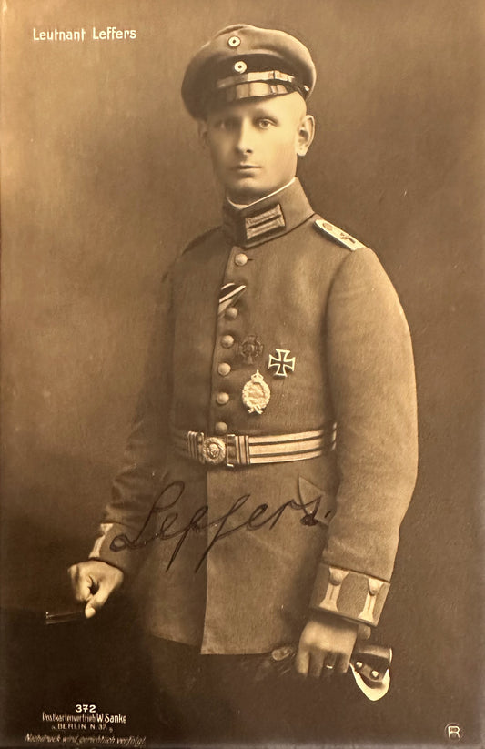 Autographed Sanke Card Nr 372 - Leutnant Gustav Leffers - Derrittmeister Militaria Group