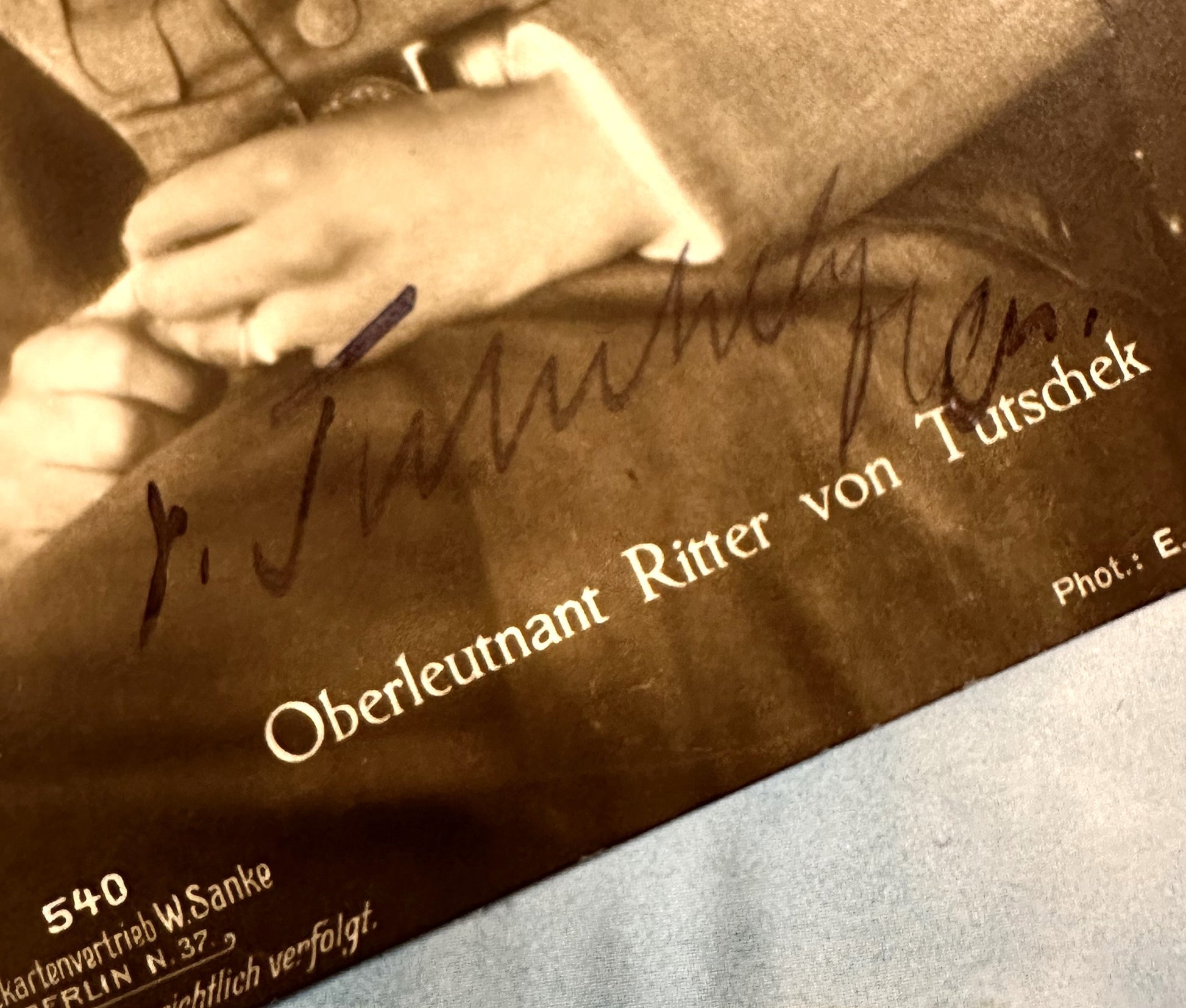 Autographed Sanke Card Nr 540 - Oberleutnant Adolf Ritter von Tutschek - Derrittmeister Militaria Group