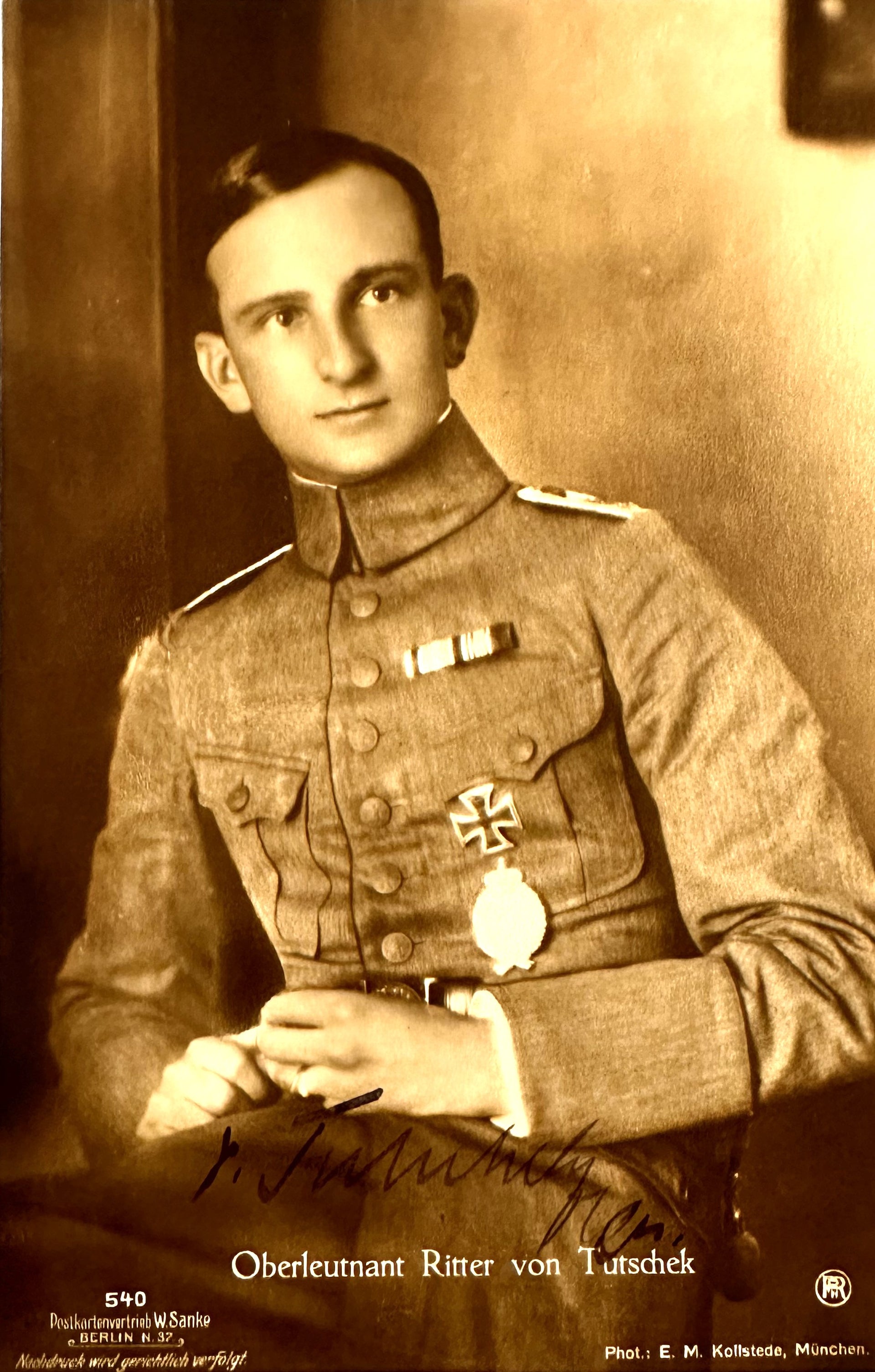 Autographed Sanke Card Nr 540 - Oberleutnant Adolf Ritter von Tutschek - Derrittmeister Militaria Group