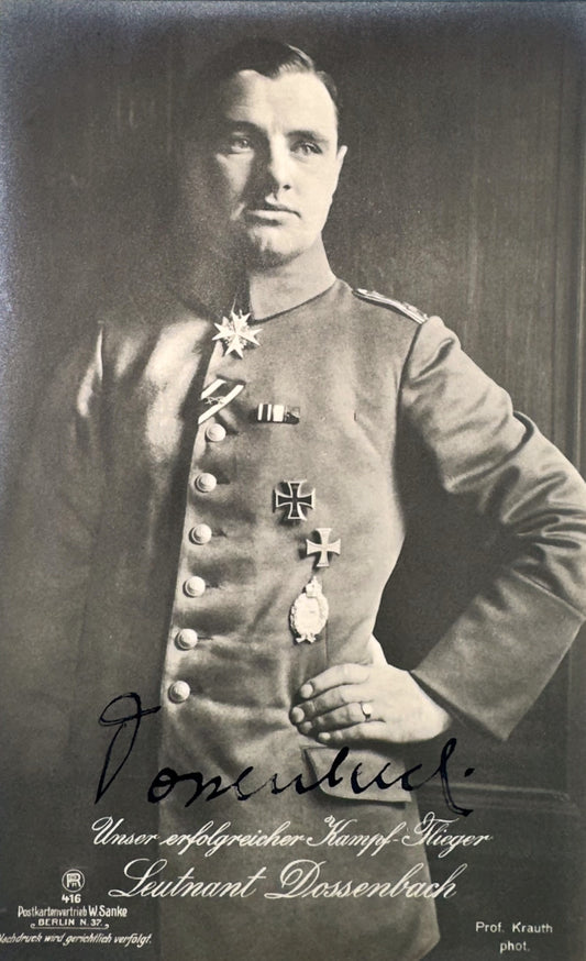 Signed Sanke Card Nr 416 - Leutnant Albert Dossenbach - Derrittmeister Militaria Group