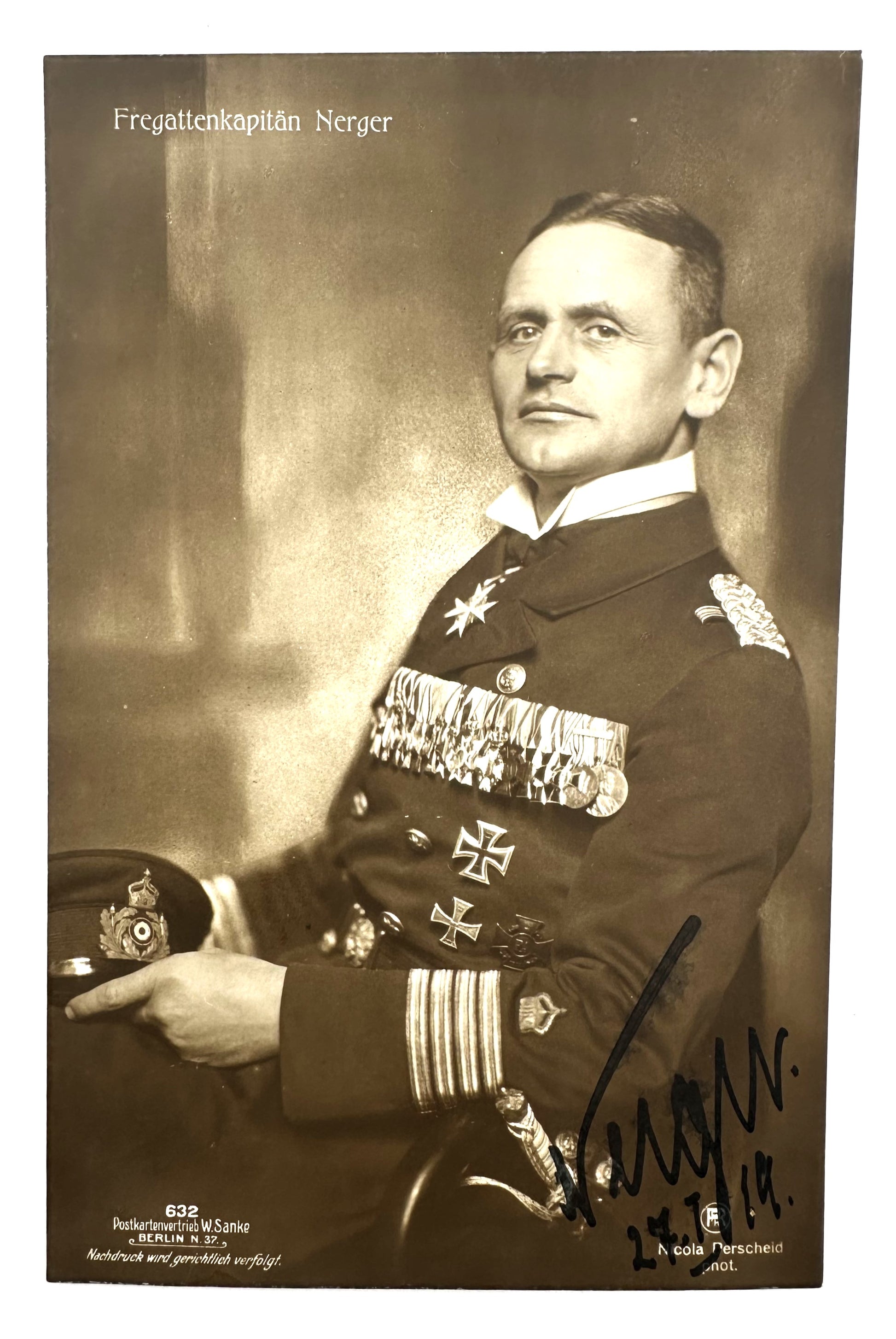 Autographed Postcard - Karl August Nerger - Derrittmeister Militaria Group