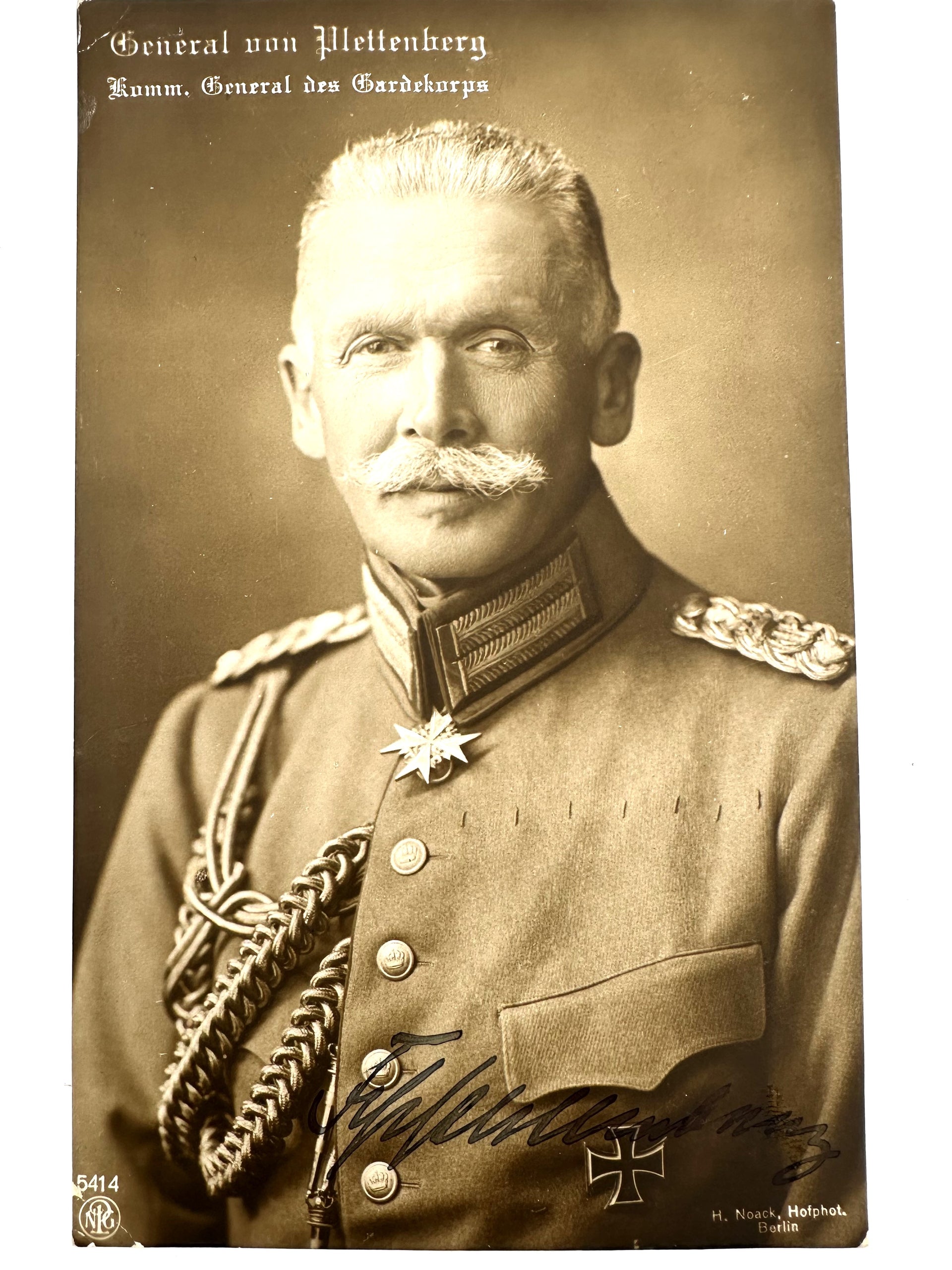 Autographed Postcard - Karl von Plettenberg - Derrittmeister Militaria Group