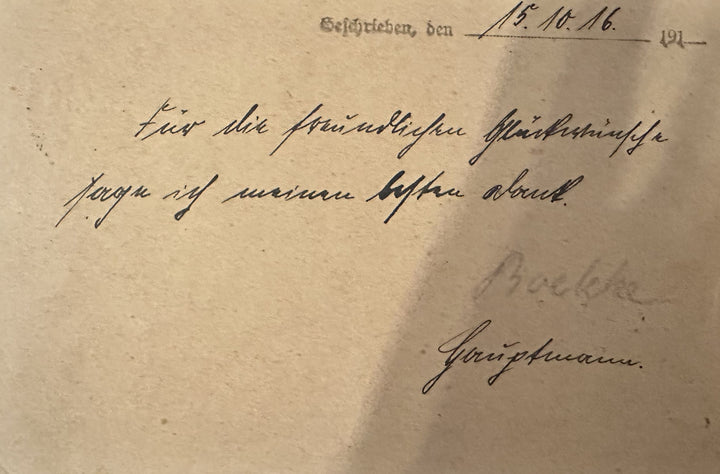 Germany Postcard Oswald Boelcke Autographed Days Before His Death - Derrittmeister Militaria Group