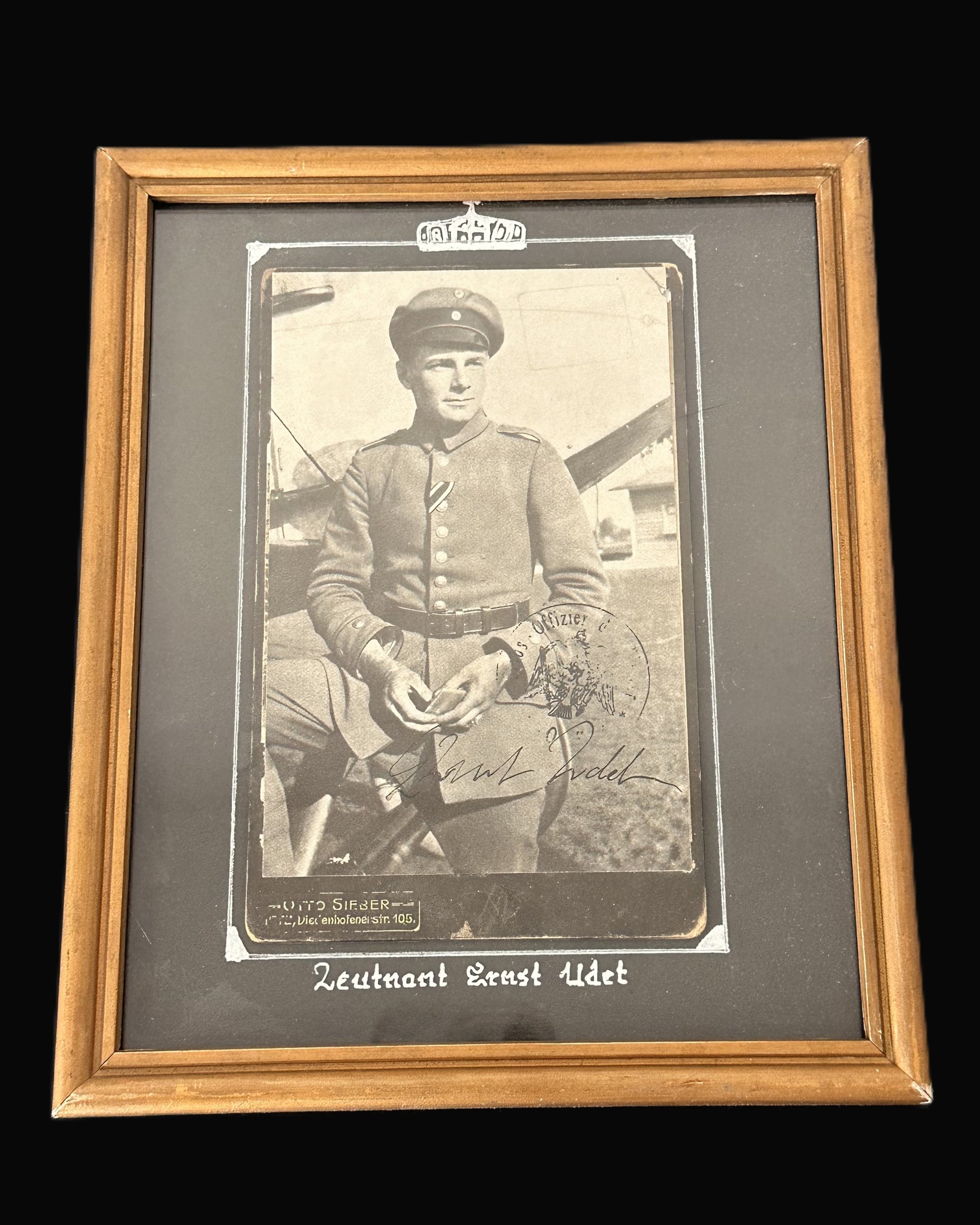 WWI Autographed Photograph of Leutnant Ernst Udet – Signed & Framed Presentation Piece with Personal Inscription (1918)