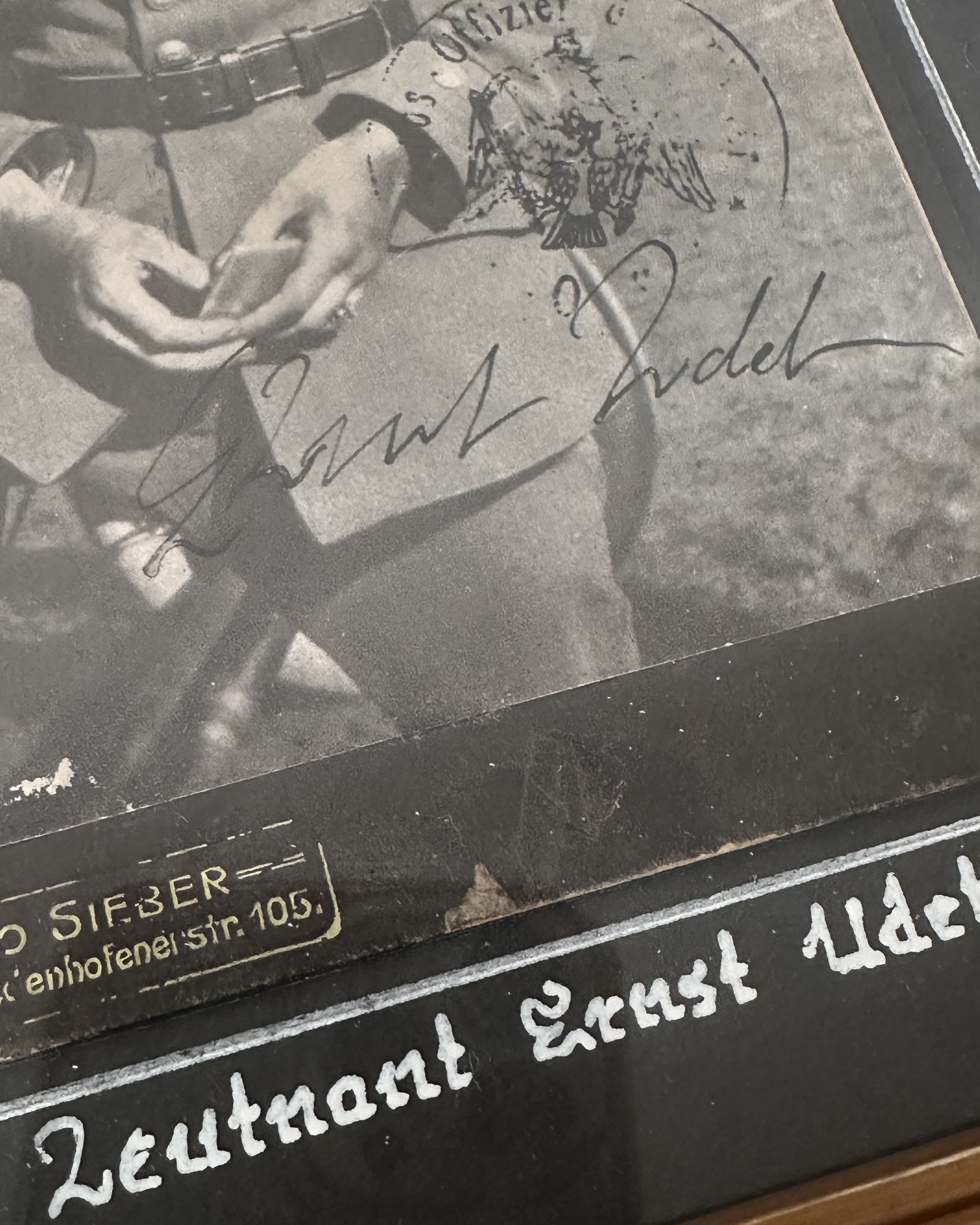 WWI Autographed Photograph of Leutnant Ernst Udet – Signed & Framed Presentation Piece with Personal Inscription (1918)