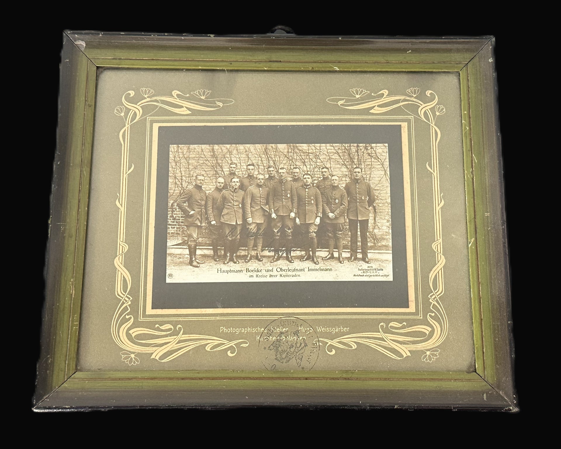 Hauptmann Oswald Boelcke & Oberleutnant Max Immelmann Autographed Photograph (Framed) – 1916