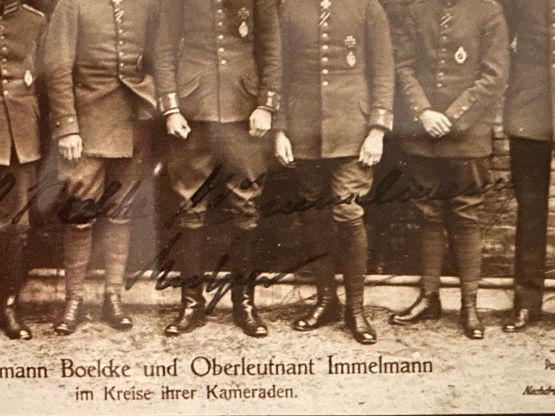 Hauptmann Oswald Boelcke & Oberleutnant Max Immelmann Autographed Photograph (Framed) – 1916