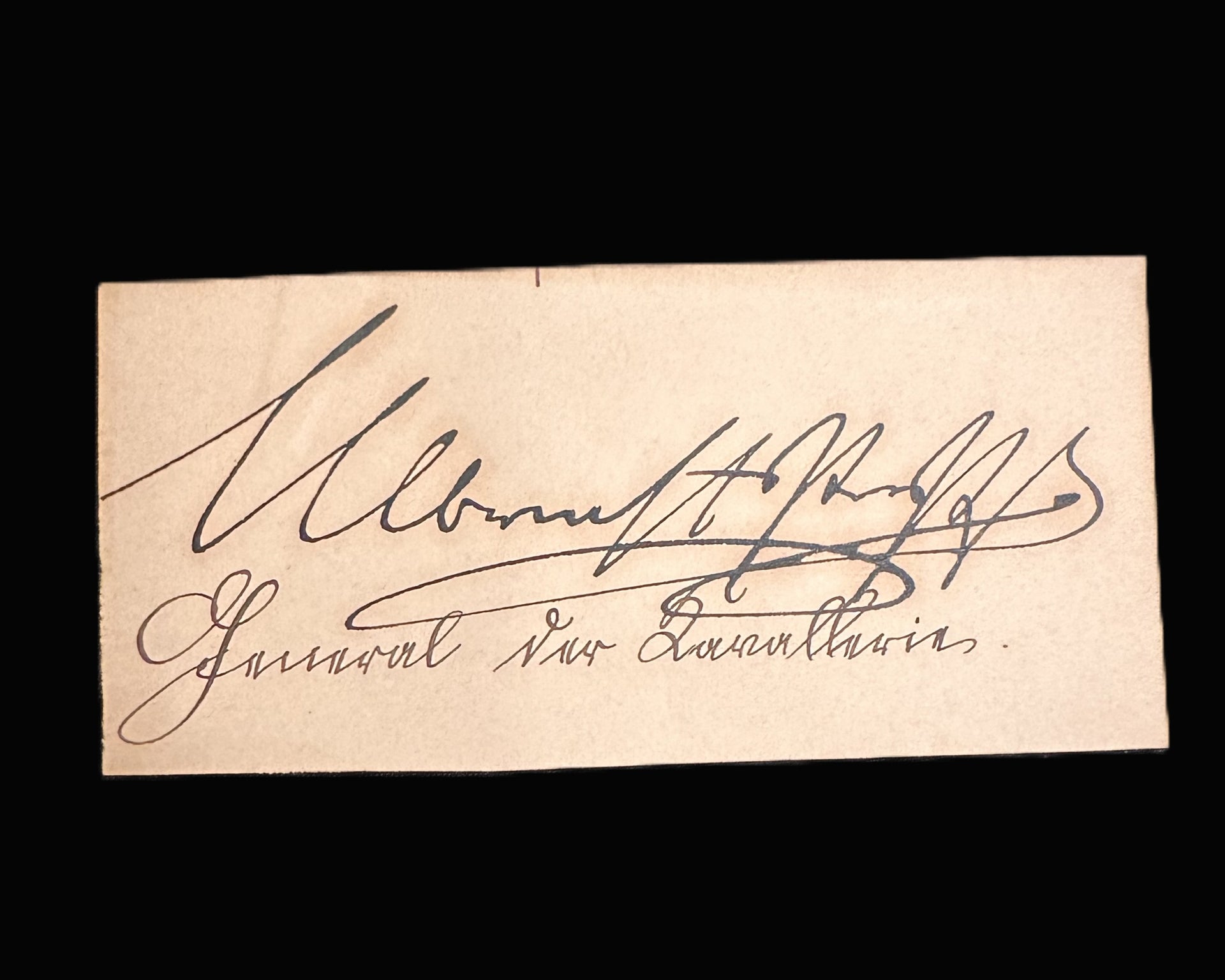 Autograph Slip “Lans” – General der Kavallerie, Imperial German Army