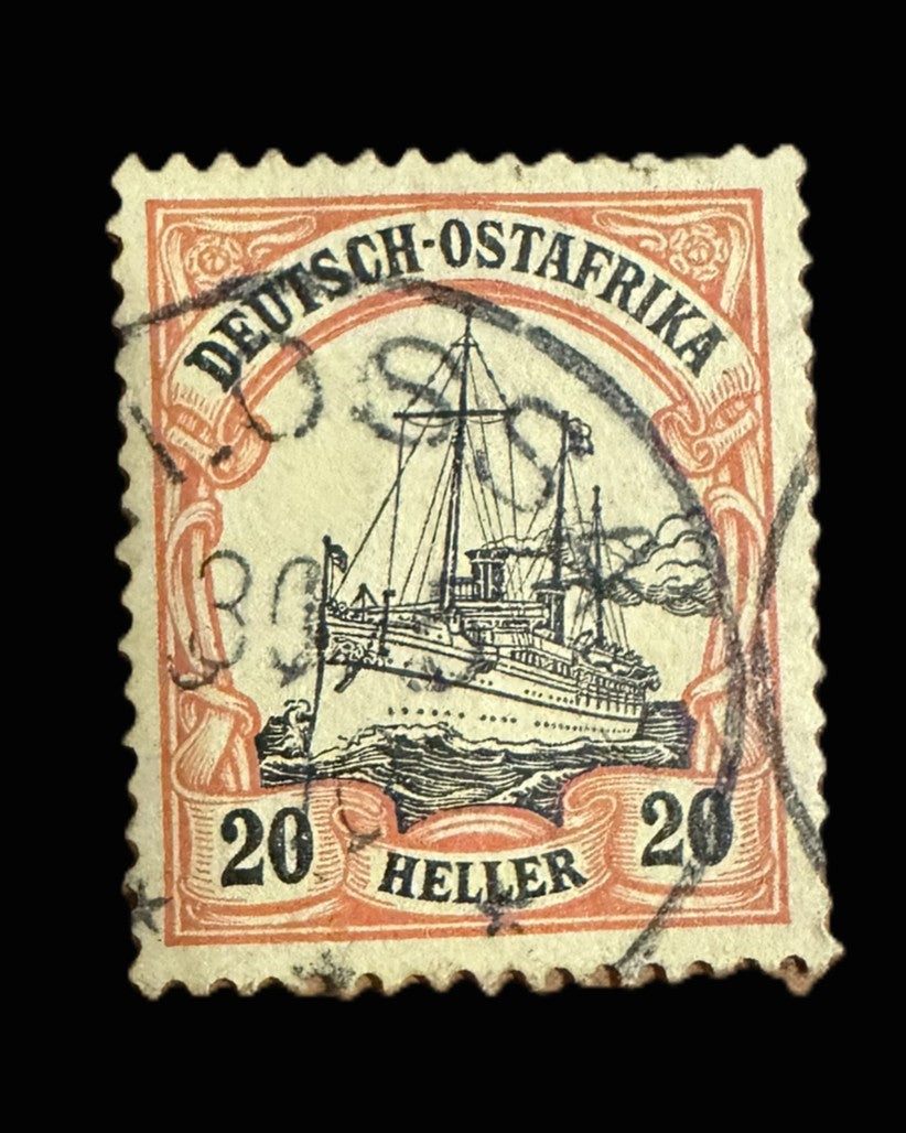 German East Africa 20 Heller Kaiser's Yacht Stamp 1905 Used Deutsch-Ostafrika