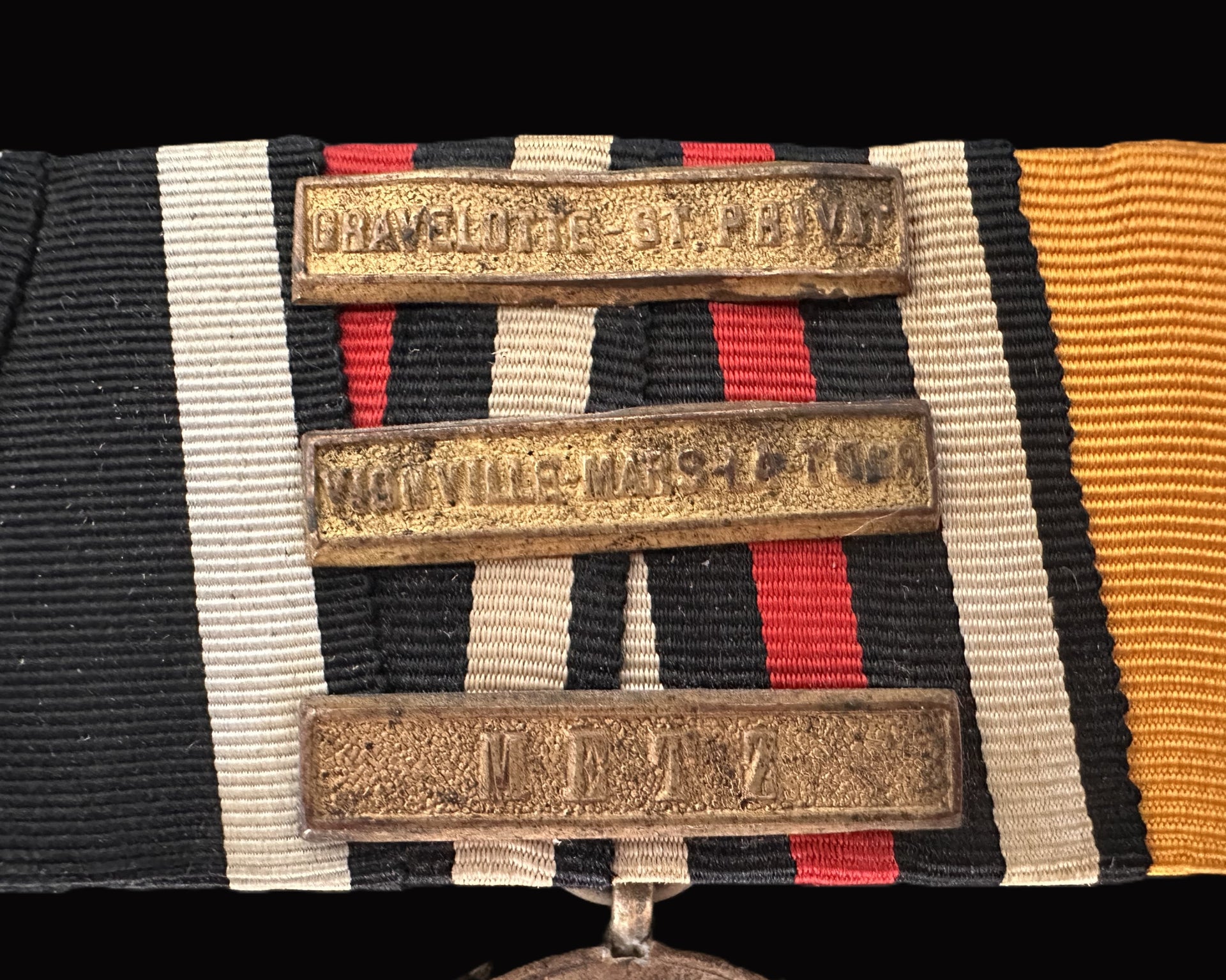 Imperial German Two-Medal Ribbon Bar with Battle Clasps