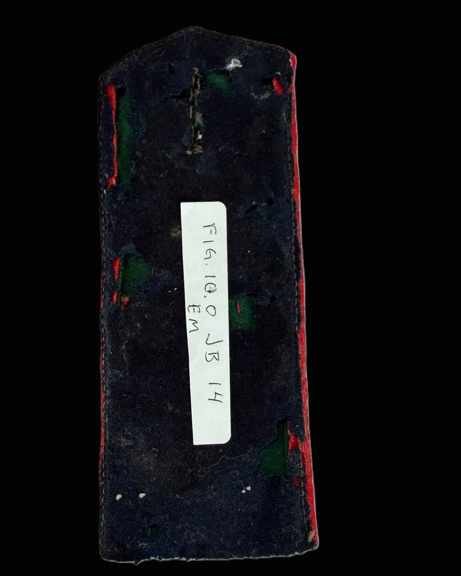 Imperial German Jager Bataillon 14 Enlisted Shoulder Strap Green Red Piping