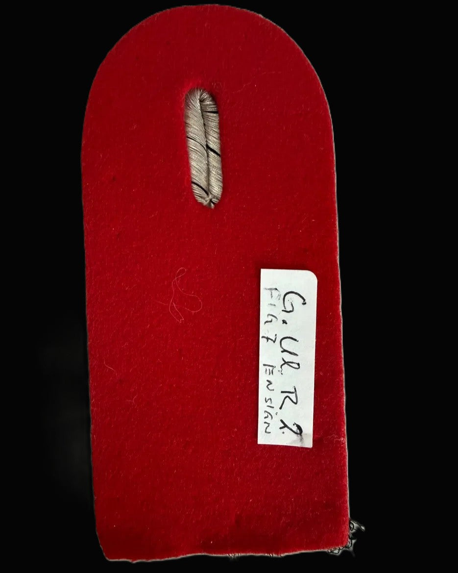 Imperial German 2nd Guard Uhlan Regiment Ensign Shoulder Board Red Underlay