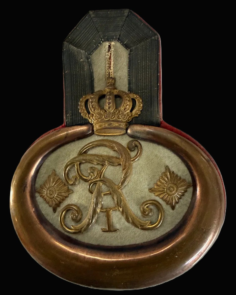 Imperial German Prussia Grenadier R 5 Officer Epaulette Hauptmann Crowned Cypher