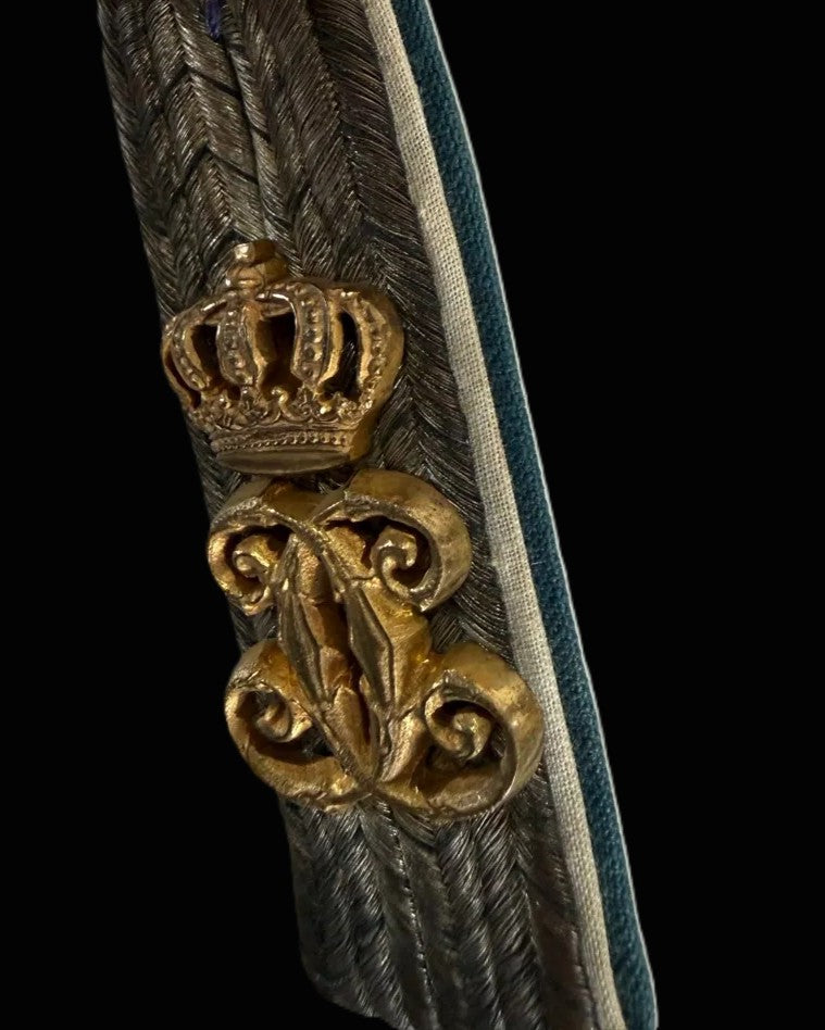 Imperial German Dragoon Regiment 9 Leutnant Cypher Shoulder Board Dual Underlay