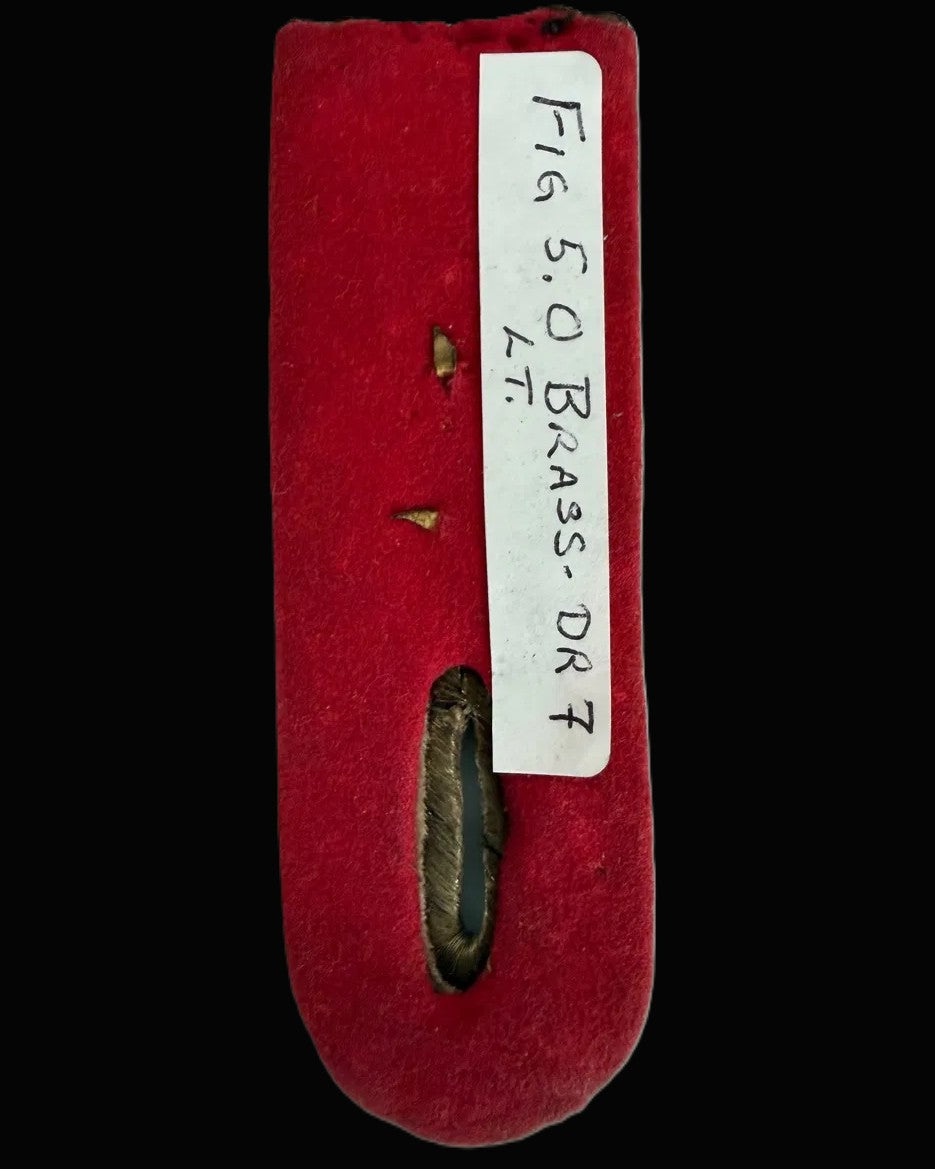 Imperial German Dragoon Regiment 7 Leutnant Shoulder Board Numeral Red Underlay