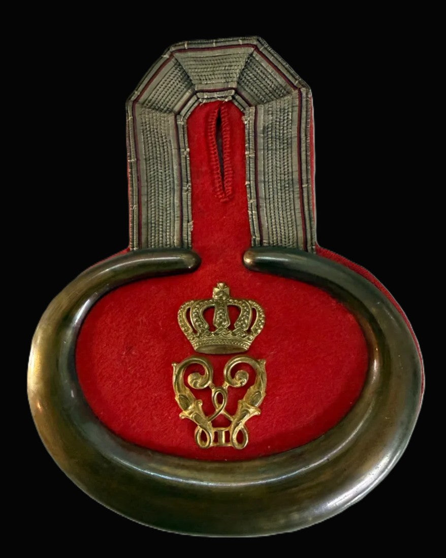 Wurttemberg IR 124 Officer Epaulette Leutnant Crowned Cypher Original
