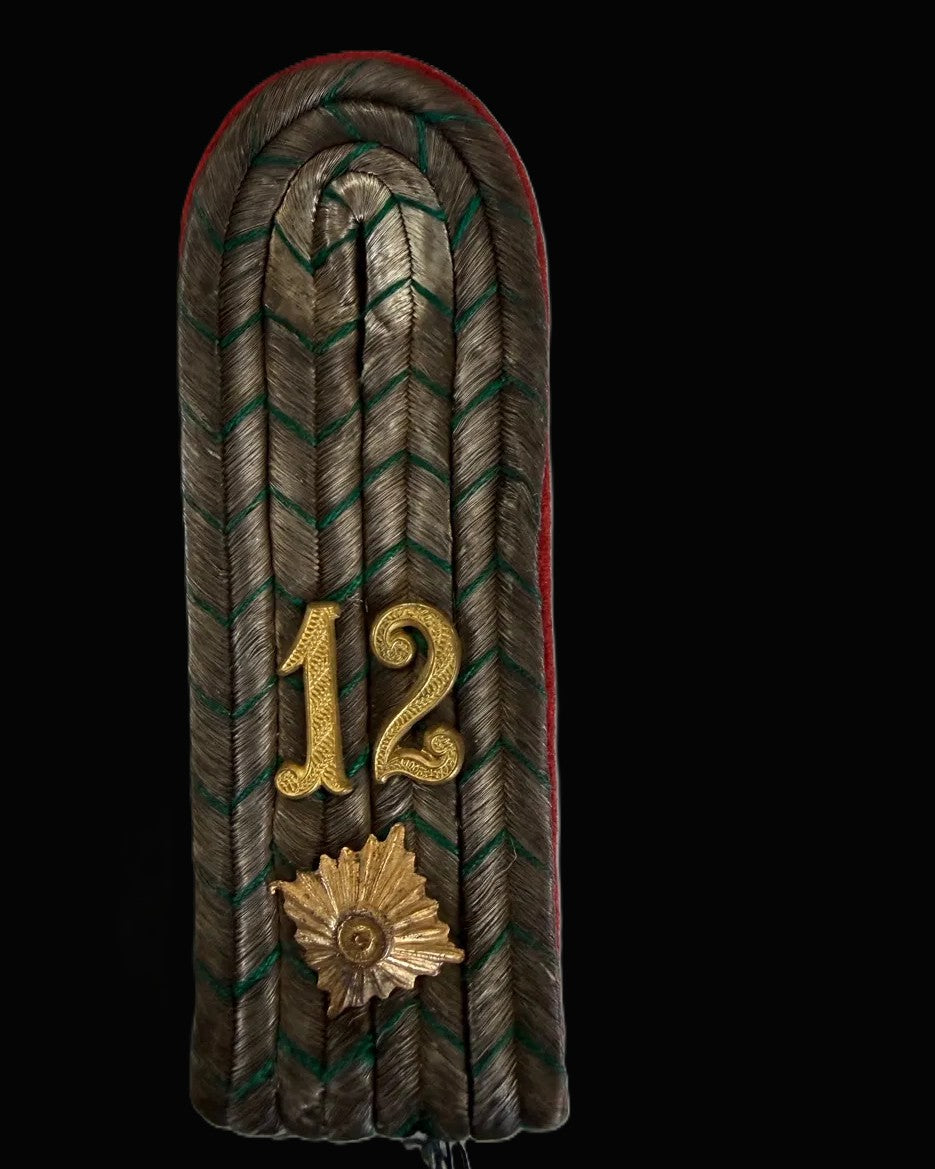 Saxon Jager Bataillon 12 Officer Shoulder Board Oberleutnant Original