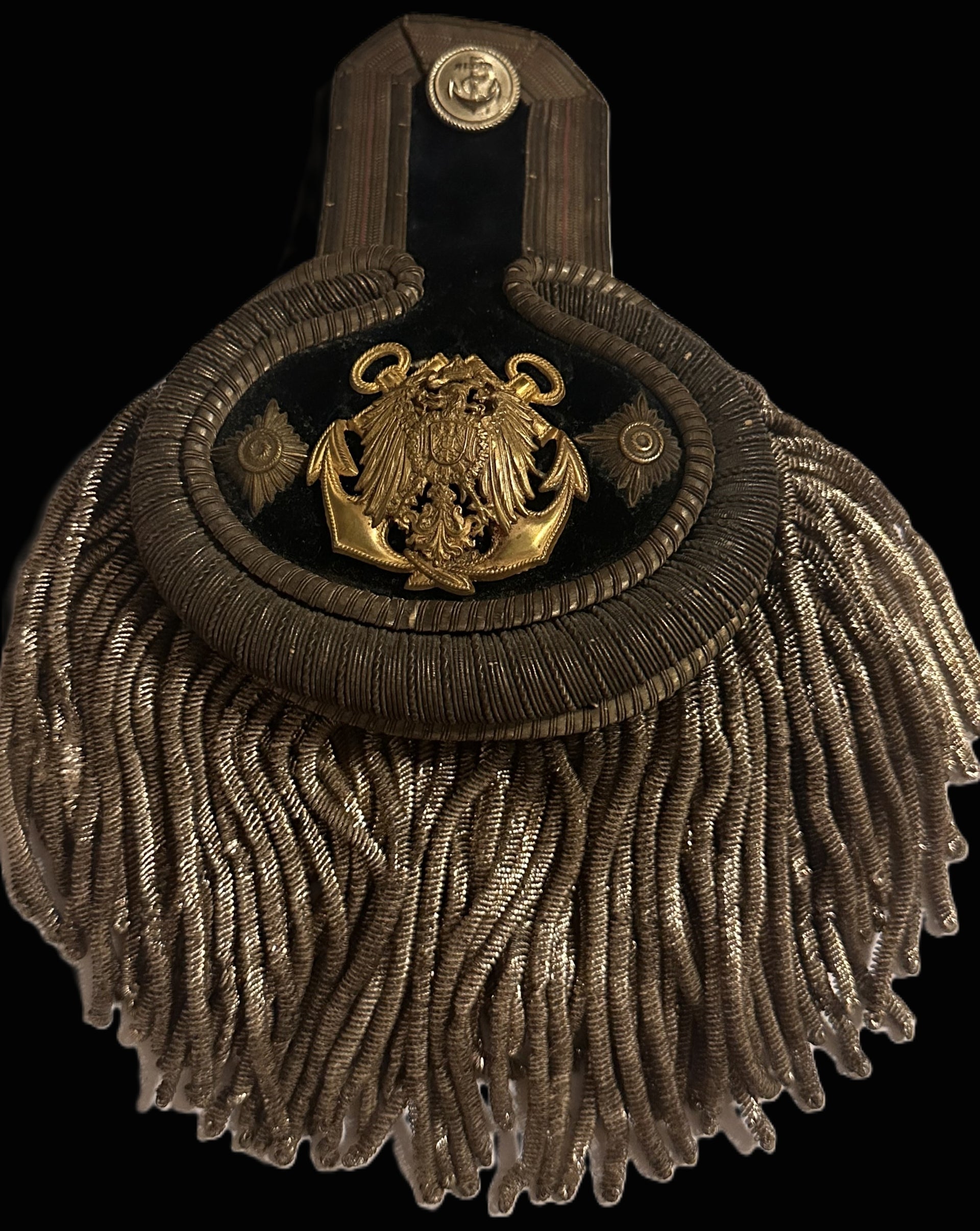 Imperial German Navy Dress Epaulette With Gilt Eagle-Anchor Device