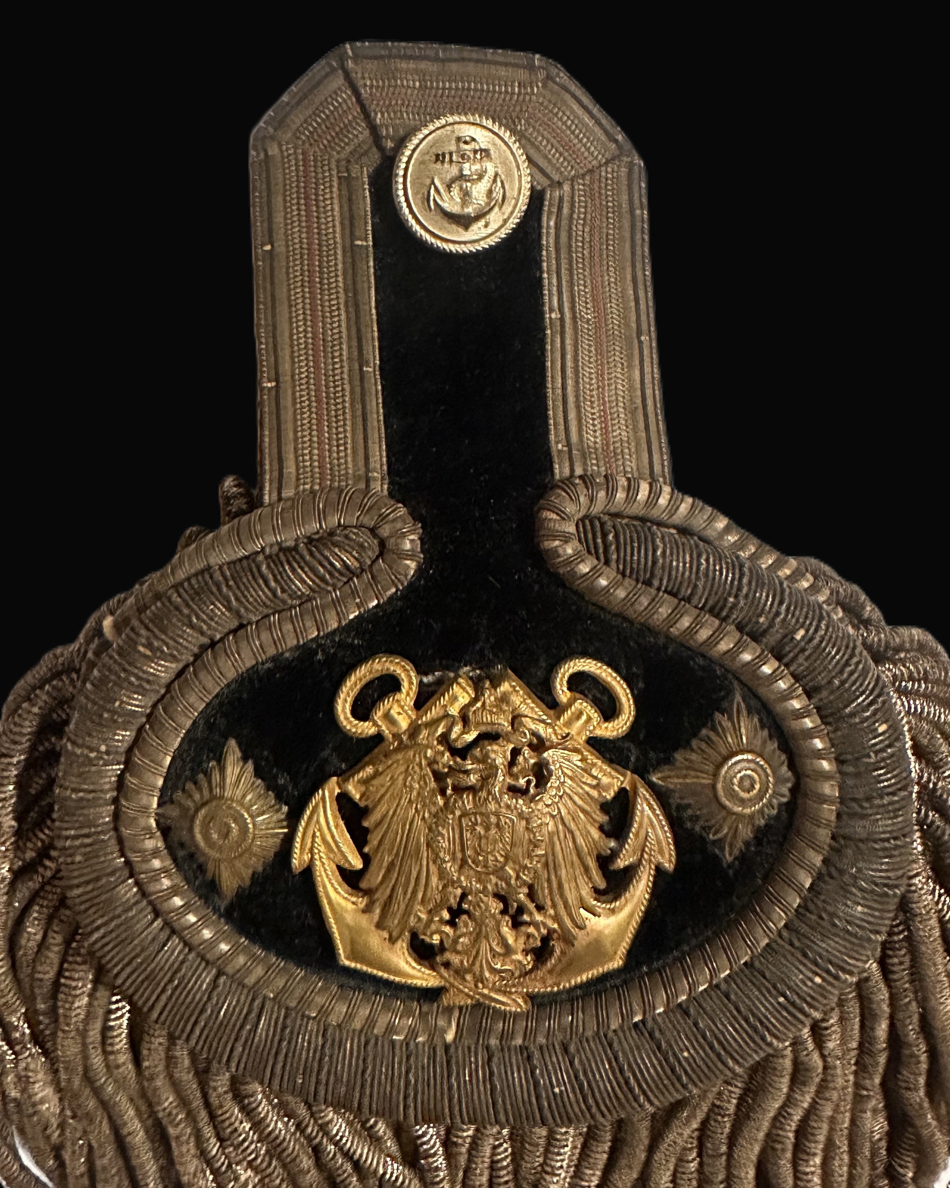 Imperial German Navy Dress Epaulette With Gilt Eagle-Anchor Device