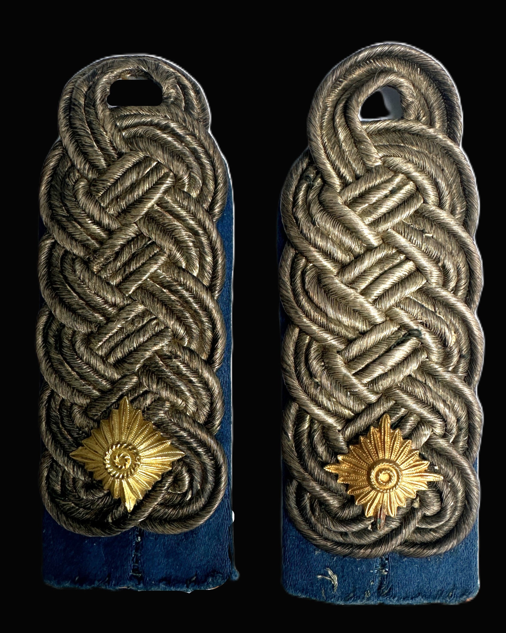 Saxon Uhlan Officer Oberleutnant Shoulder Boards Pair Imperial German Original