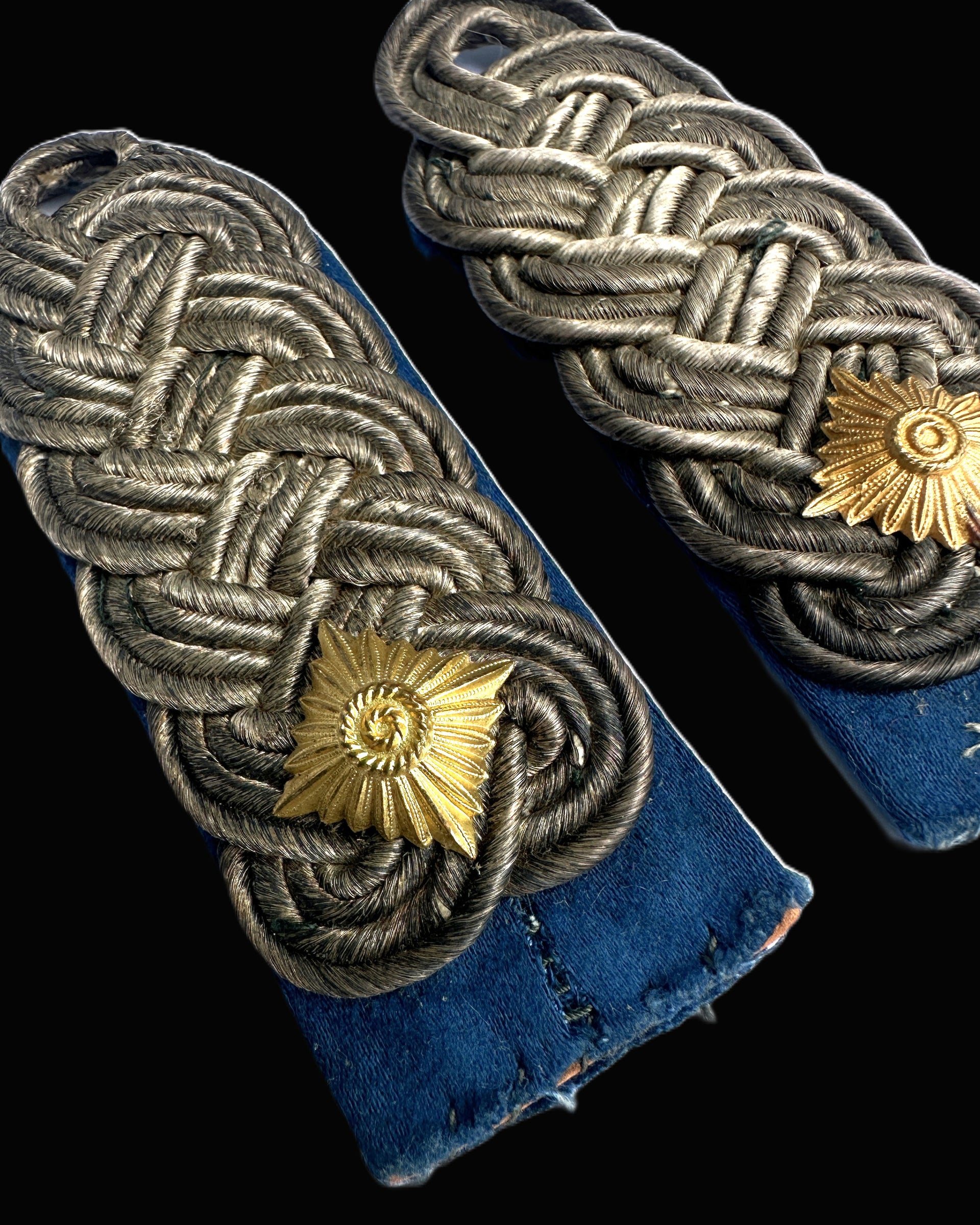 Saxon Uhlan Officer Oberleutnant Shoulder Boards Pair Imperial German Original