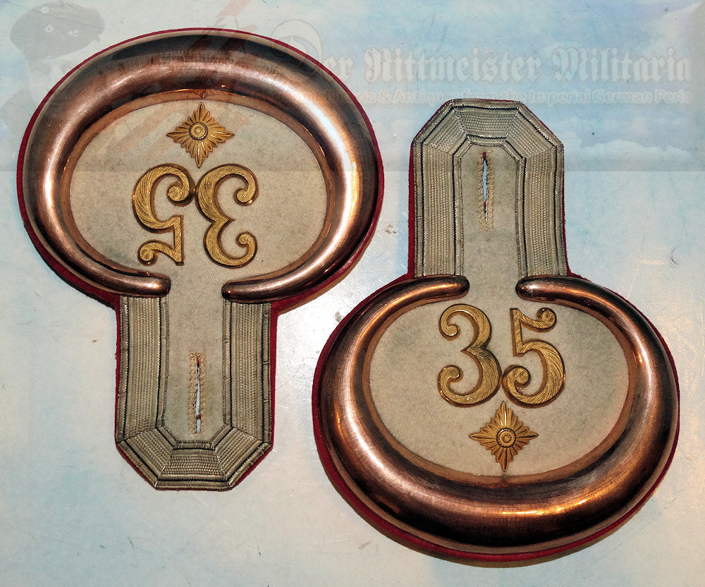 Prussia Pair of Oberleutnant's epaulettes for Regiment Bezerkskommando Nr 35 - Derrittmeister Militaria Group