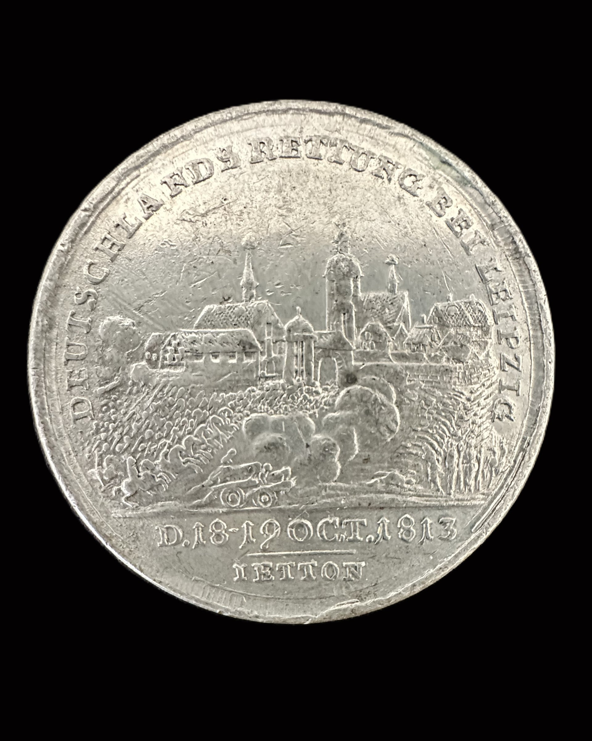 1813 Battle of Leipzig Commemorative Jetton Featuring Prince Schwarzenberg
