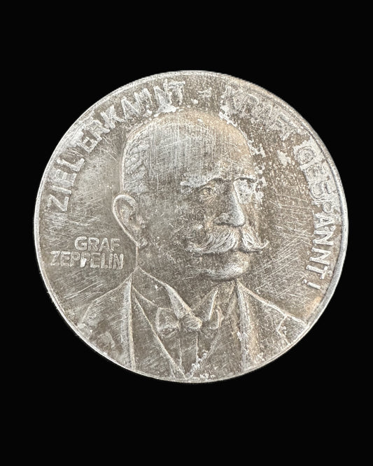 Graf Zeppelin Commemorative Medal - First Long-Distance Flight, Friedrichshafen to Mainz, 1908