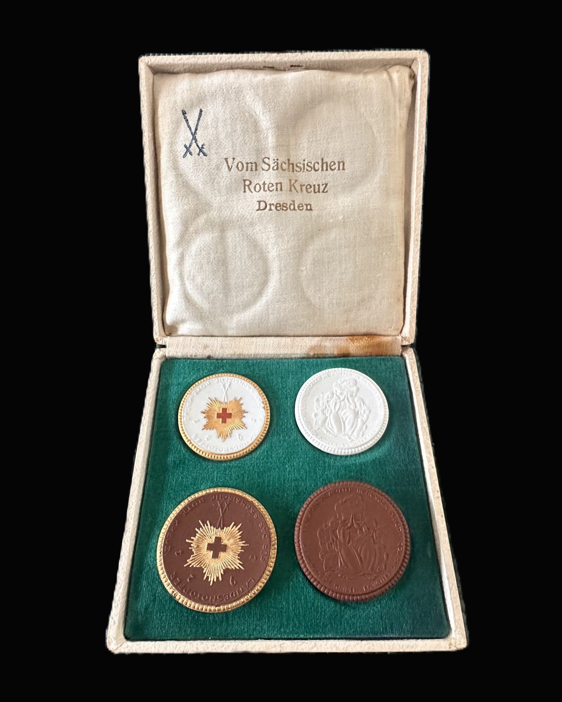 Saxon Red Cross Landesnotopfer Medal Set – 1921 Relief Fund Issue
