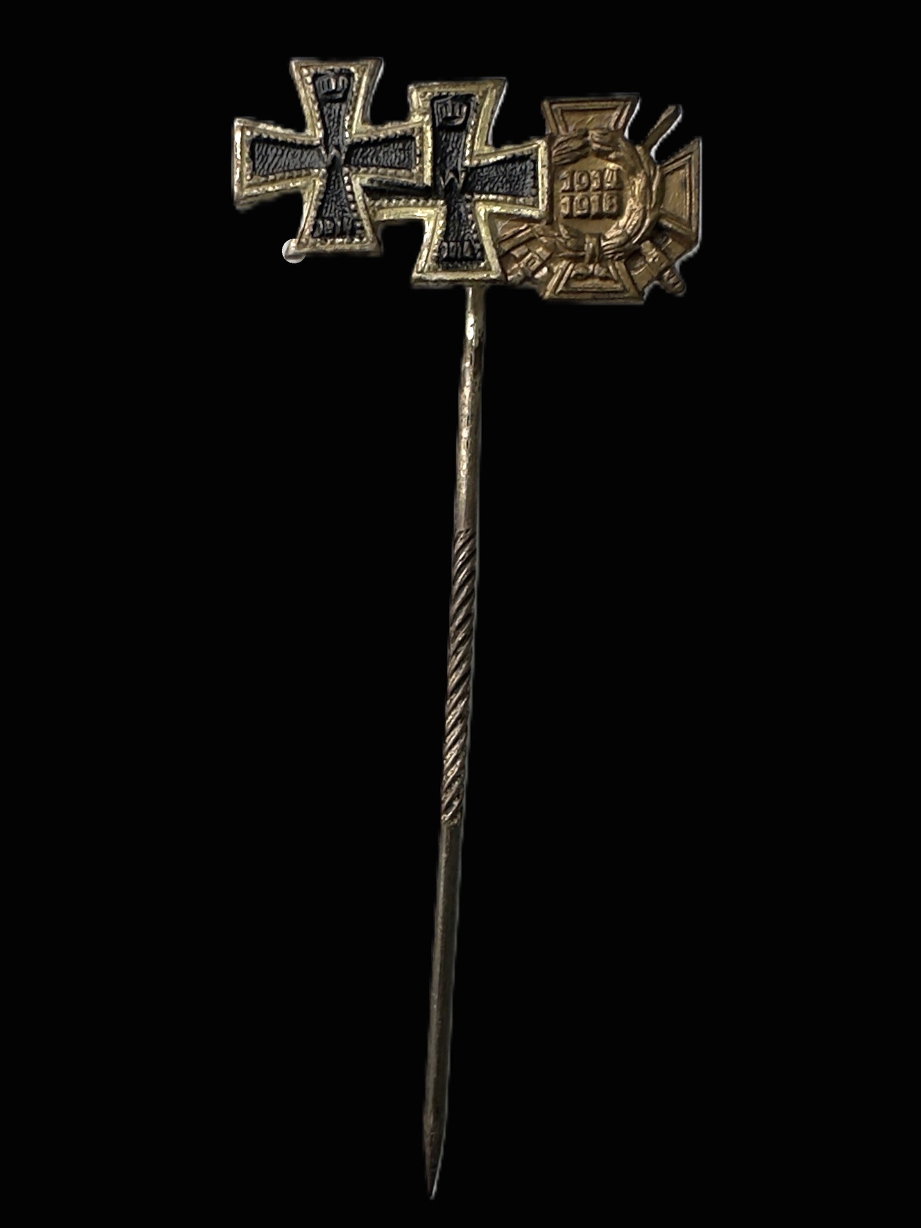 German WWI Veteran Three Award Miniature Stickpin, Post-1934